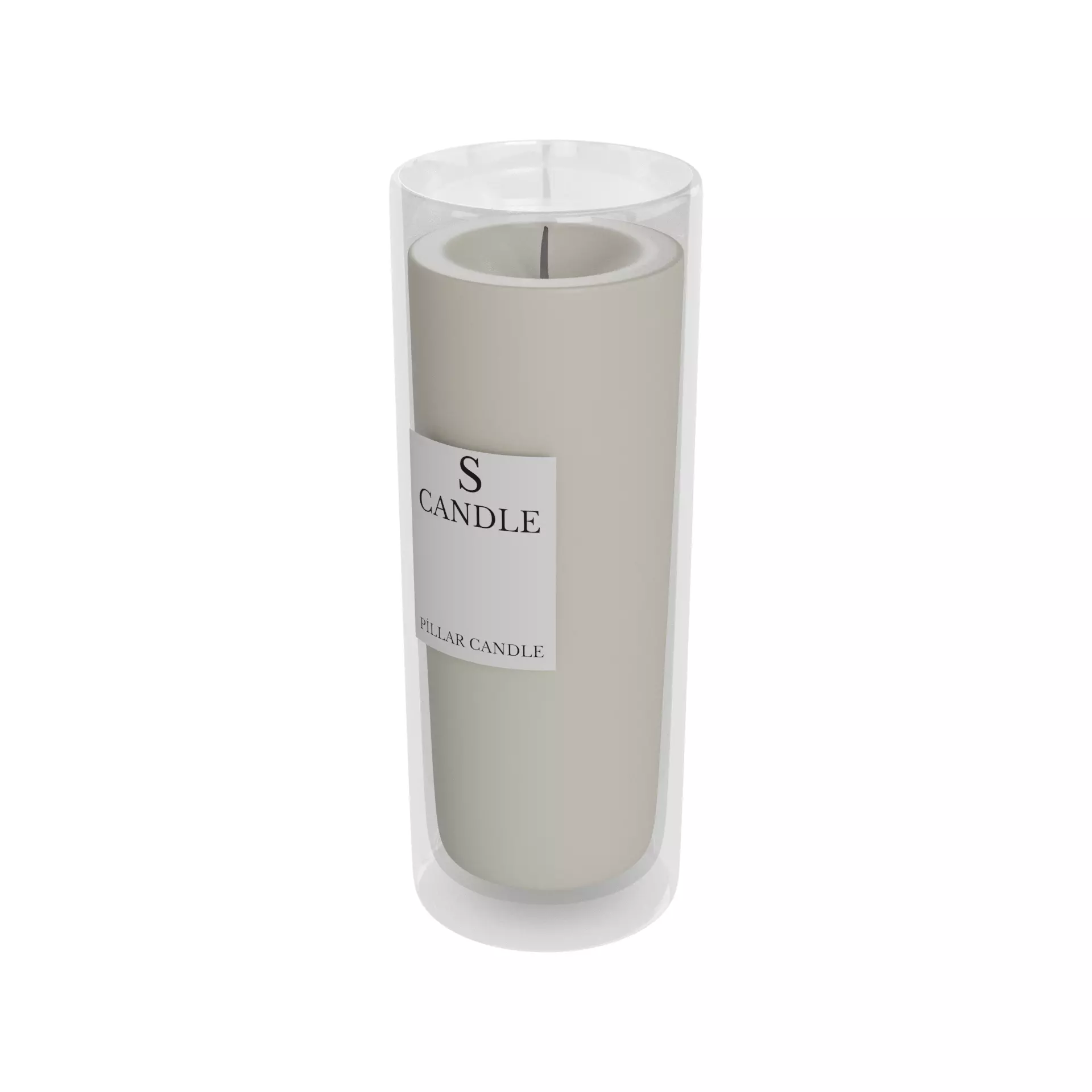 Candles and candleholders Pillar Candle 3D model_0