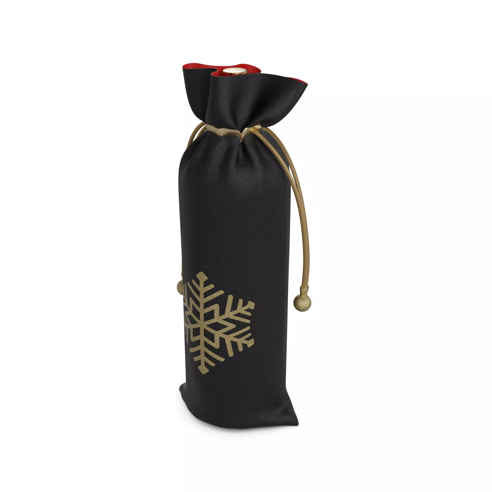 Gift Packaging Christmas Wine Bottle Gift Bag 3D model