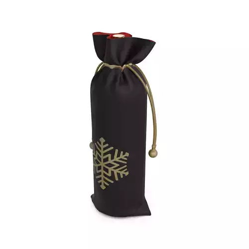 Gift Packaging Christmas Wine Bottle Gift Bag 3D model