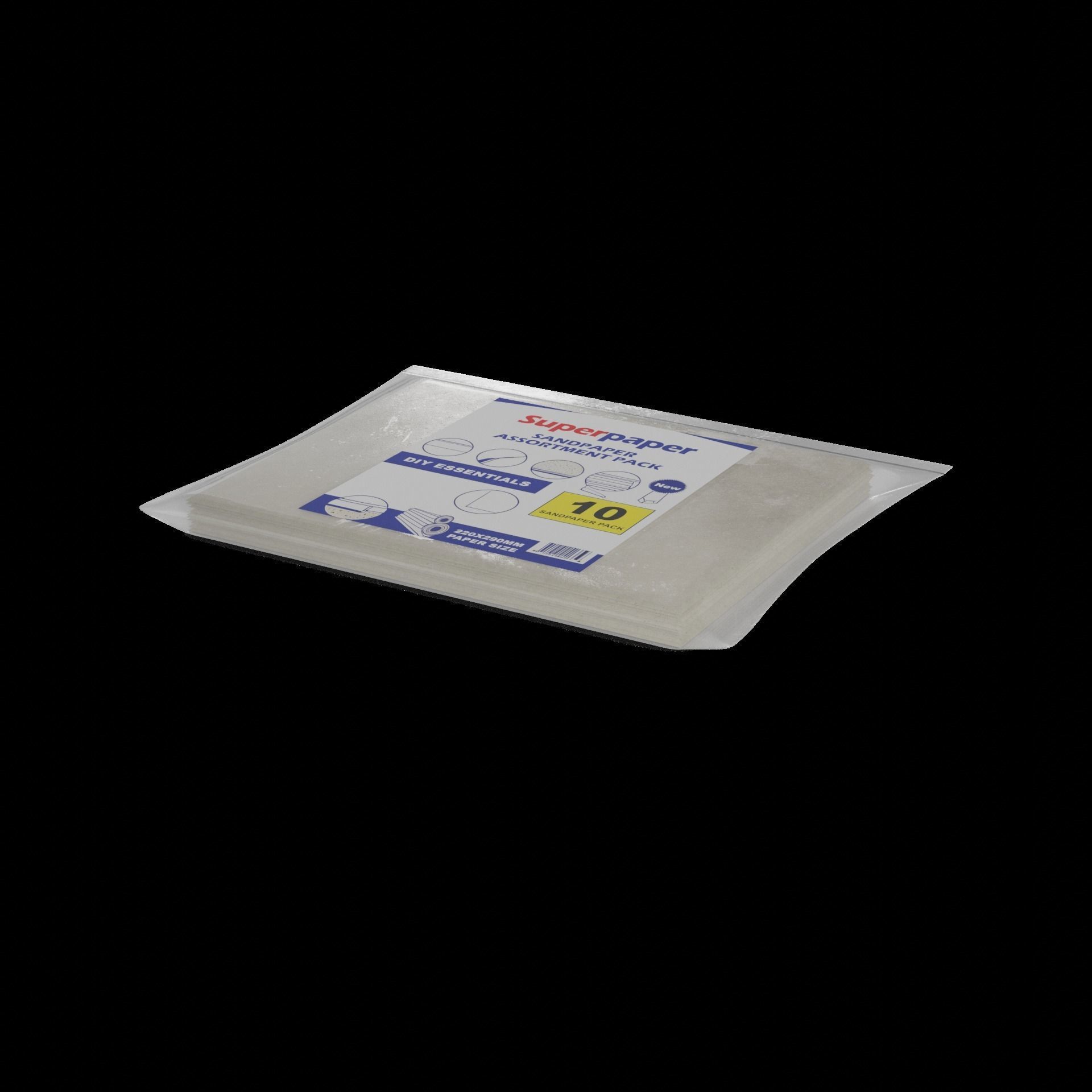 DIY essentials Sandpaper Assortment Pack Low-poly 3D model_1