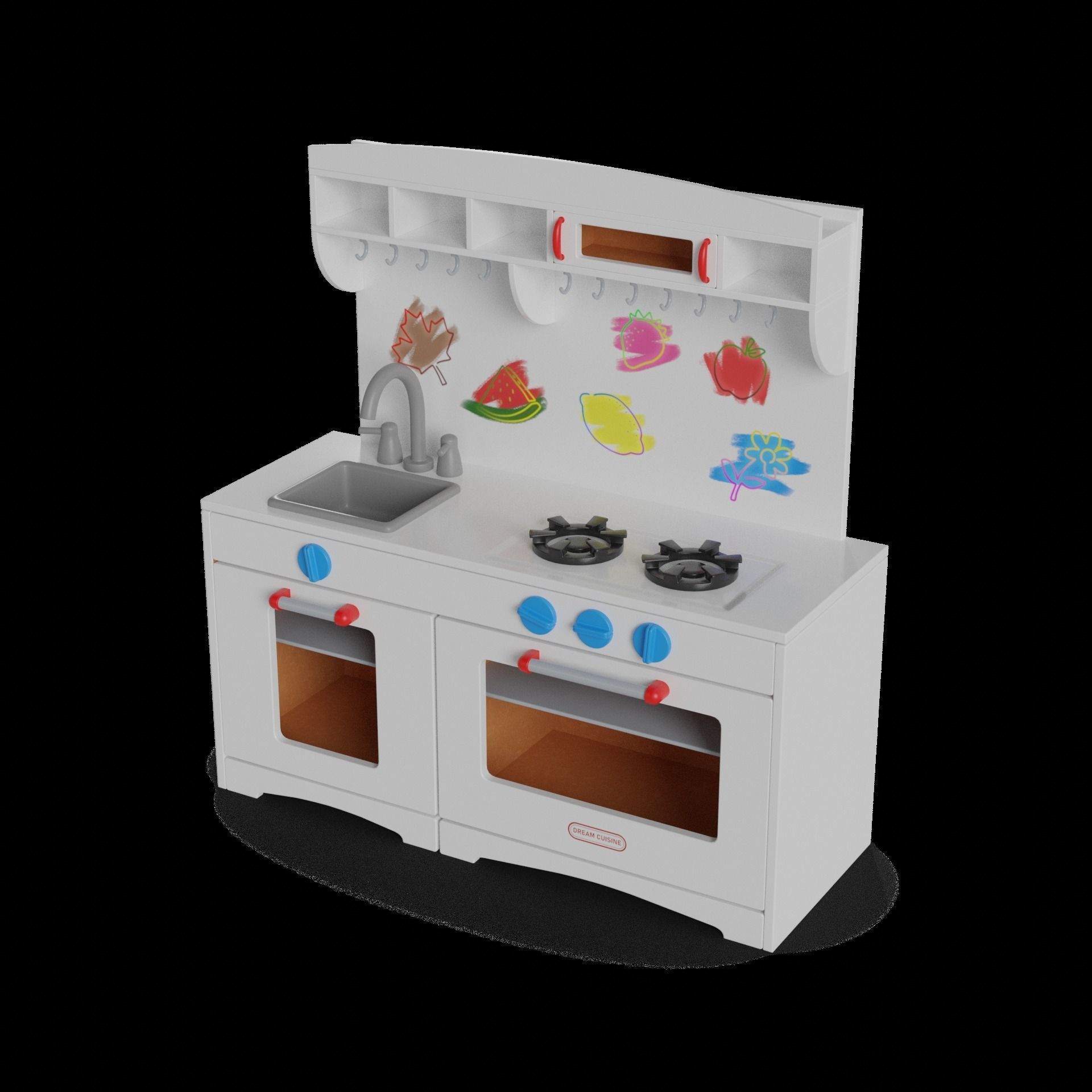 Cars and action games Play Kitchen Set 3D model_1