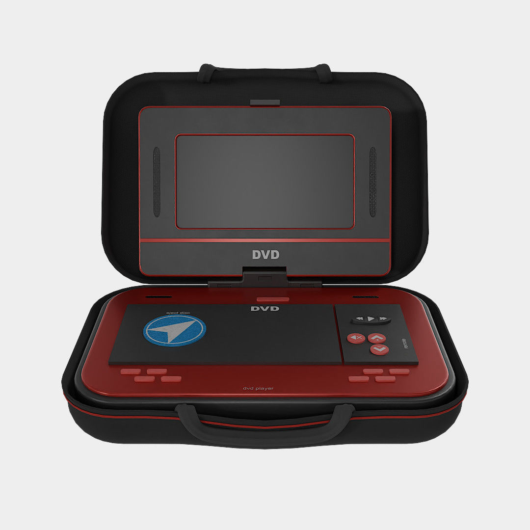 Electronic devices and accessories Portable DVD Player Low-poly 3D model_2