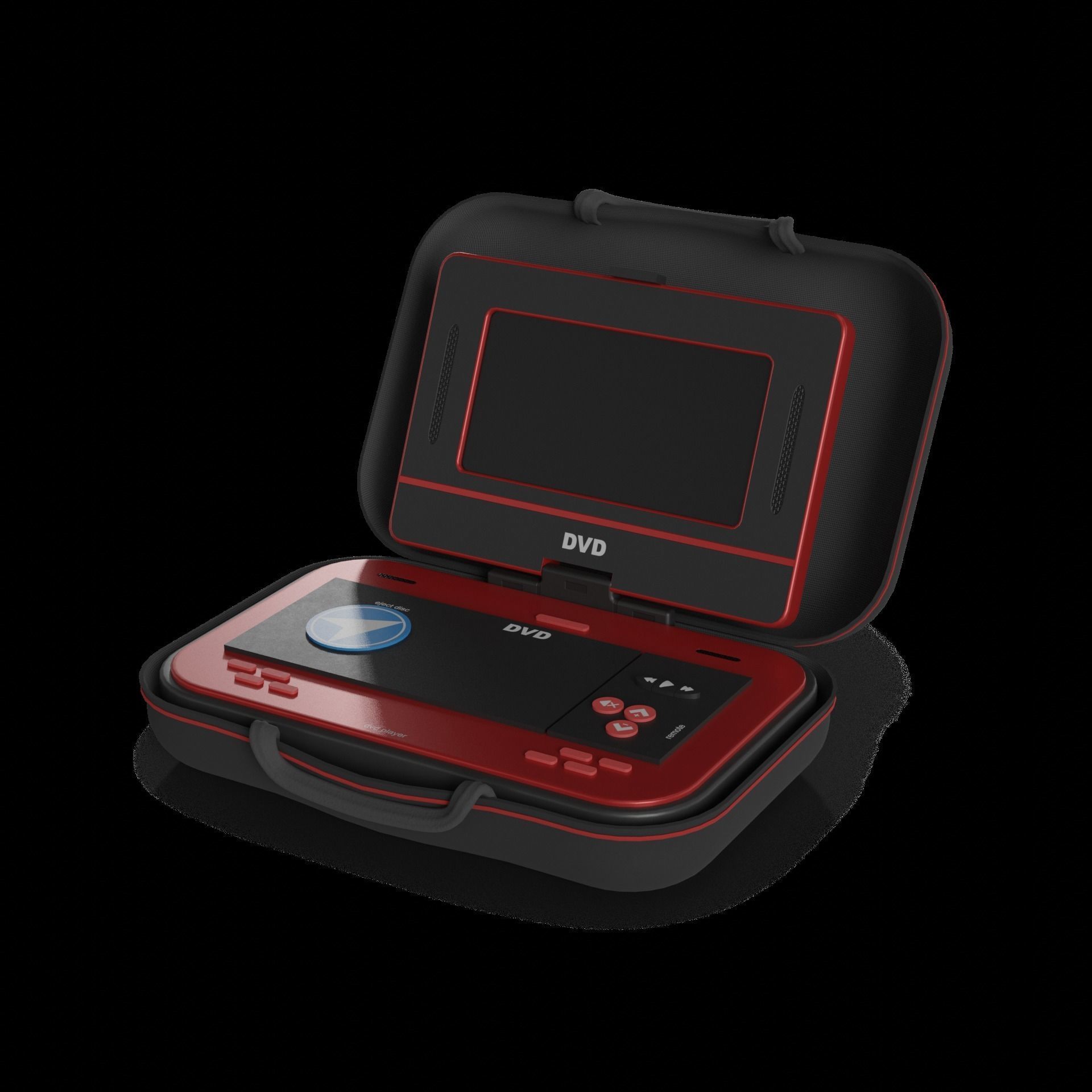 Electronic devices and accessories Portable DVD Player Low-poly 3D model_1