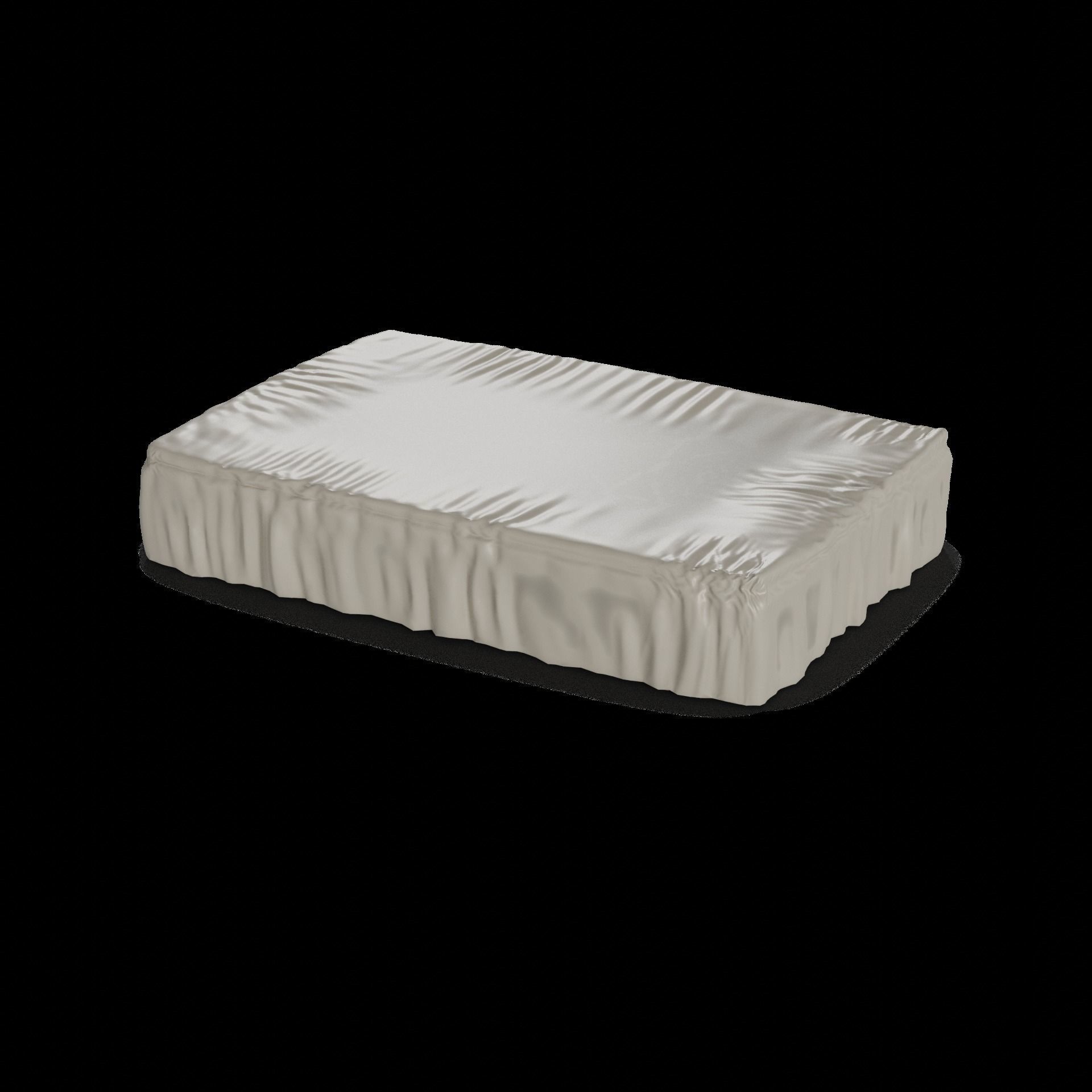 Bedding and bedding sets Bed skirt Low-poly 3D model_1