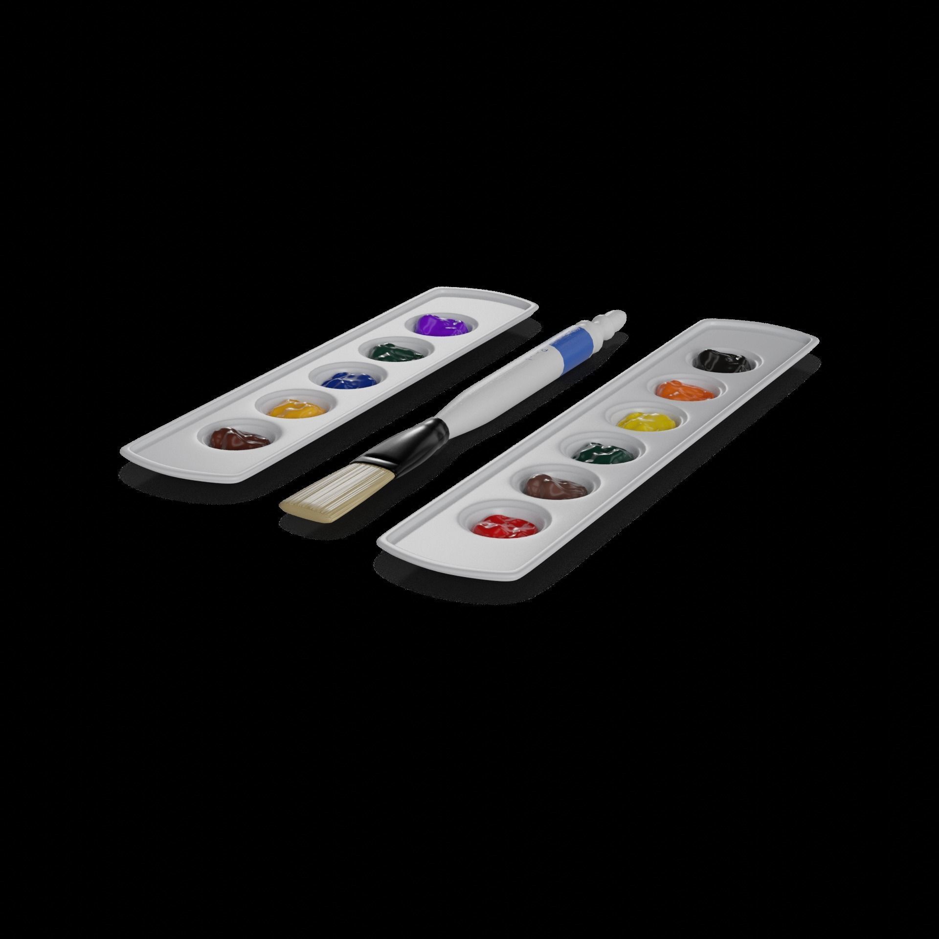 Art and drawing supplies Acrylic Paint Set 3D model_1