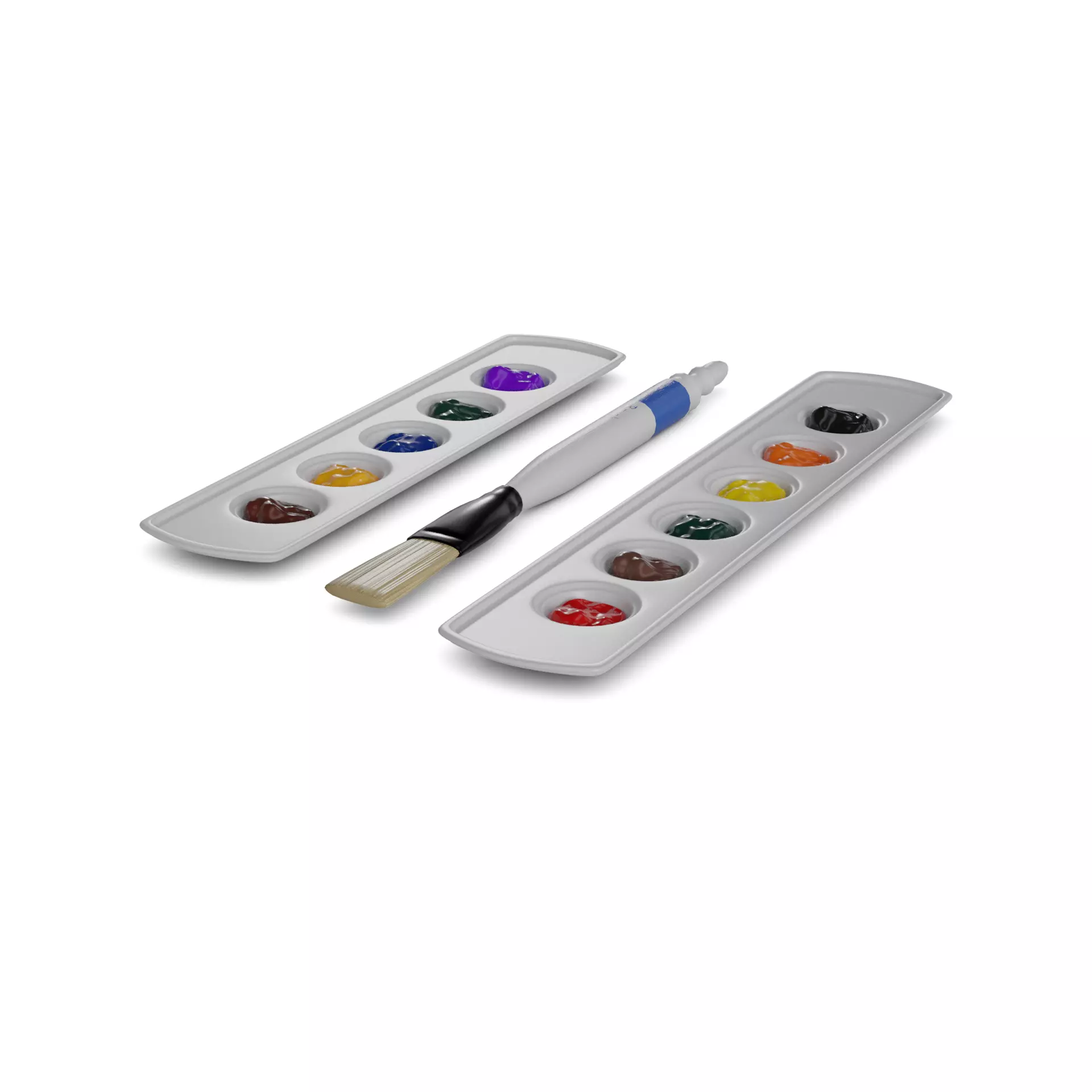 Art and drawing supplies Acrylic Paint Set 3D model_0