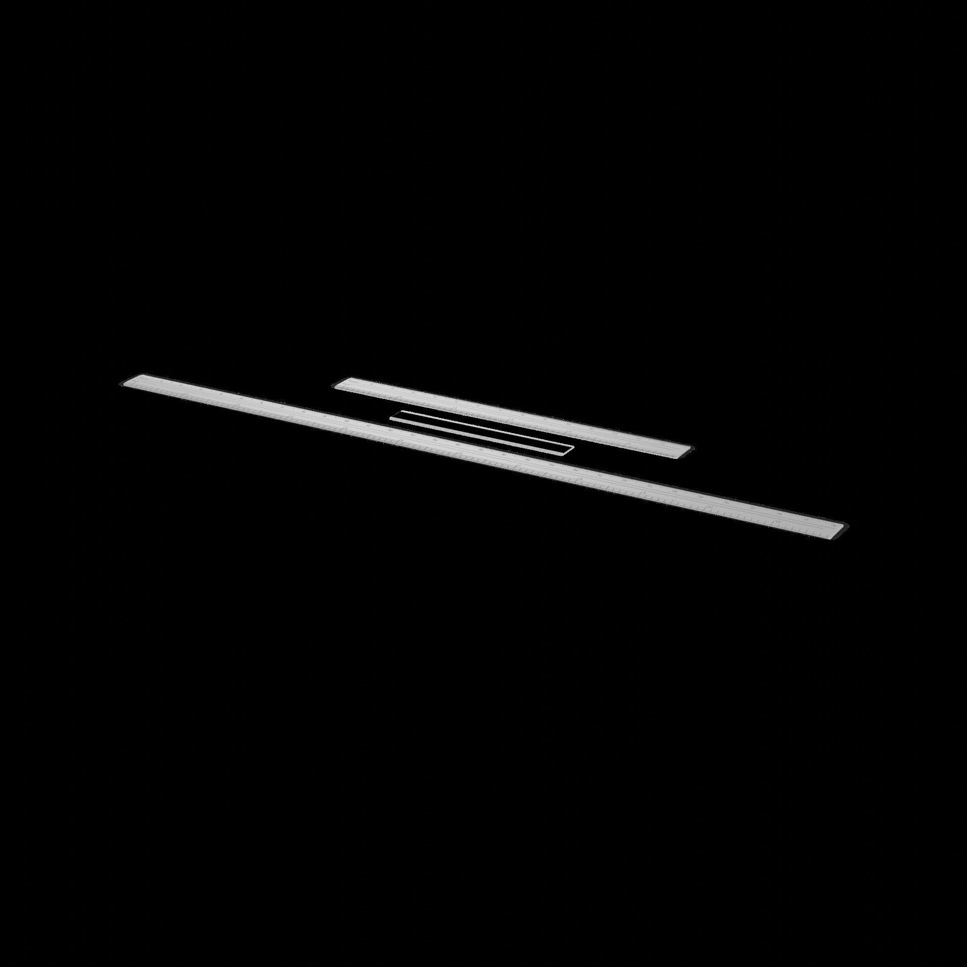 Other stationery Ruler Set Low-poly 3D model_1