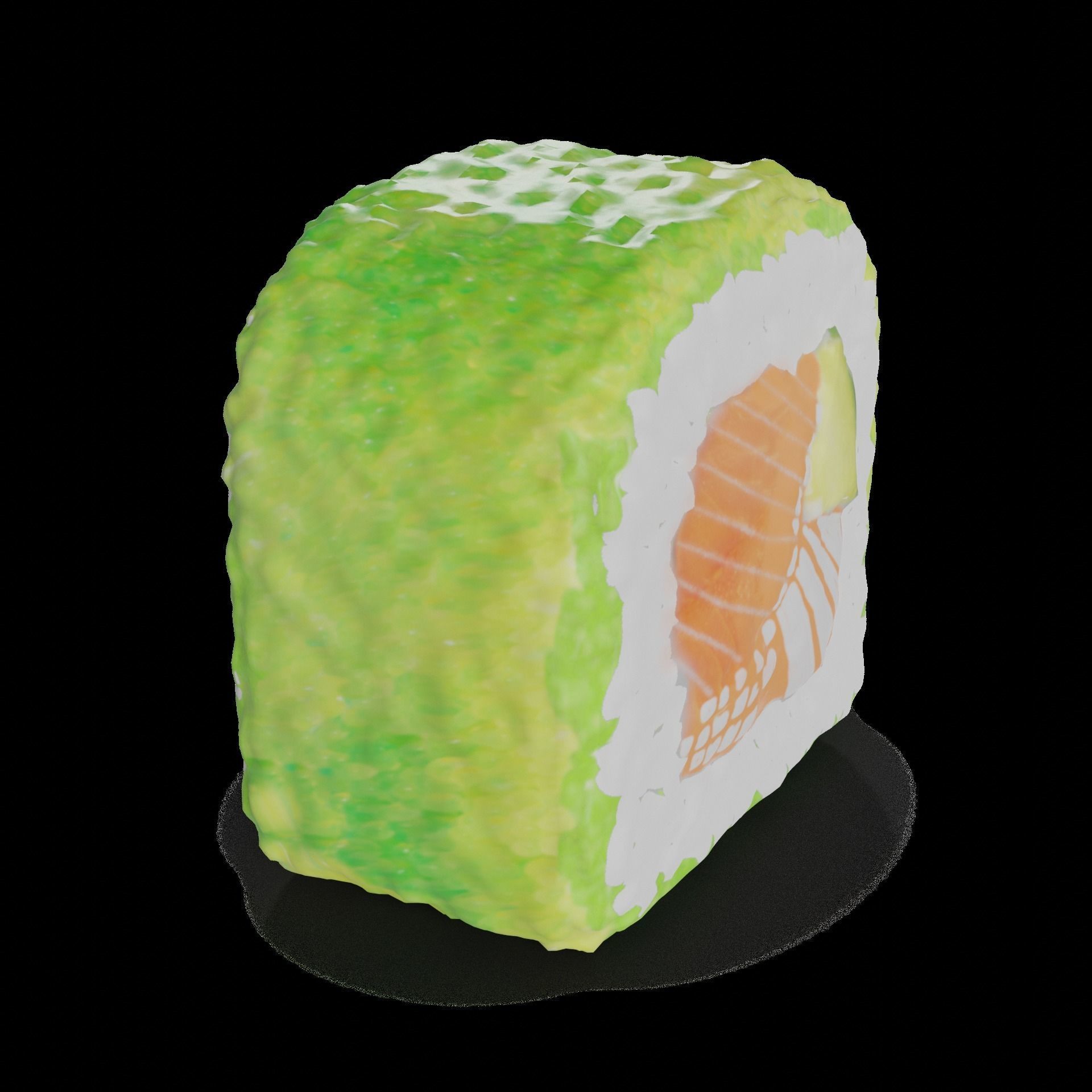 Sushi Smoked salmon crab sticks masago caviar cucumber mayonn... Low-poly 3D model_1