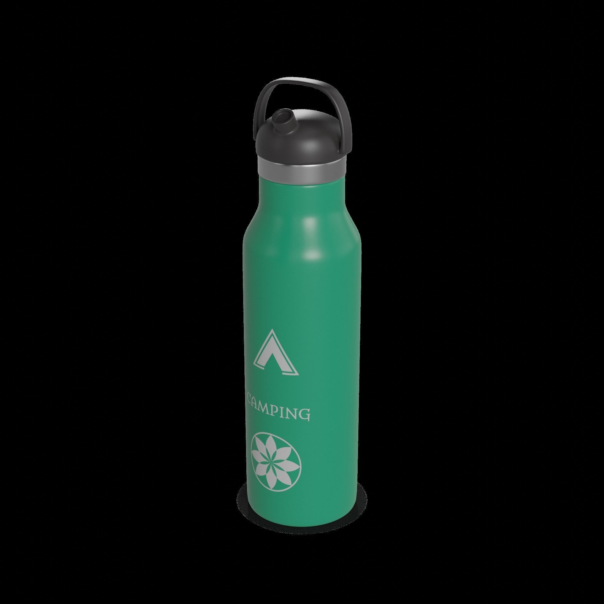 Camping Camping Water Bottle Low-poly 3D model_1