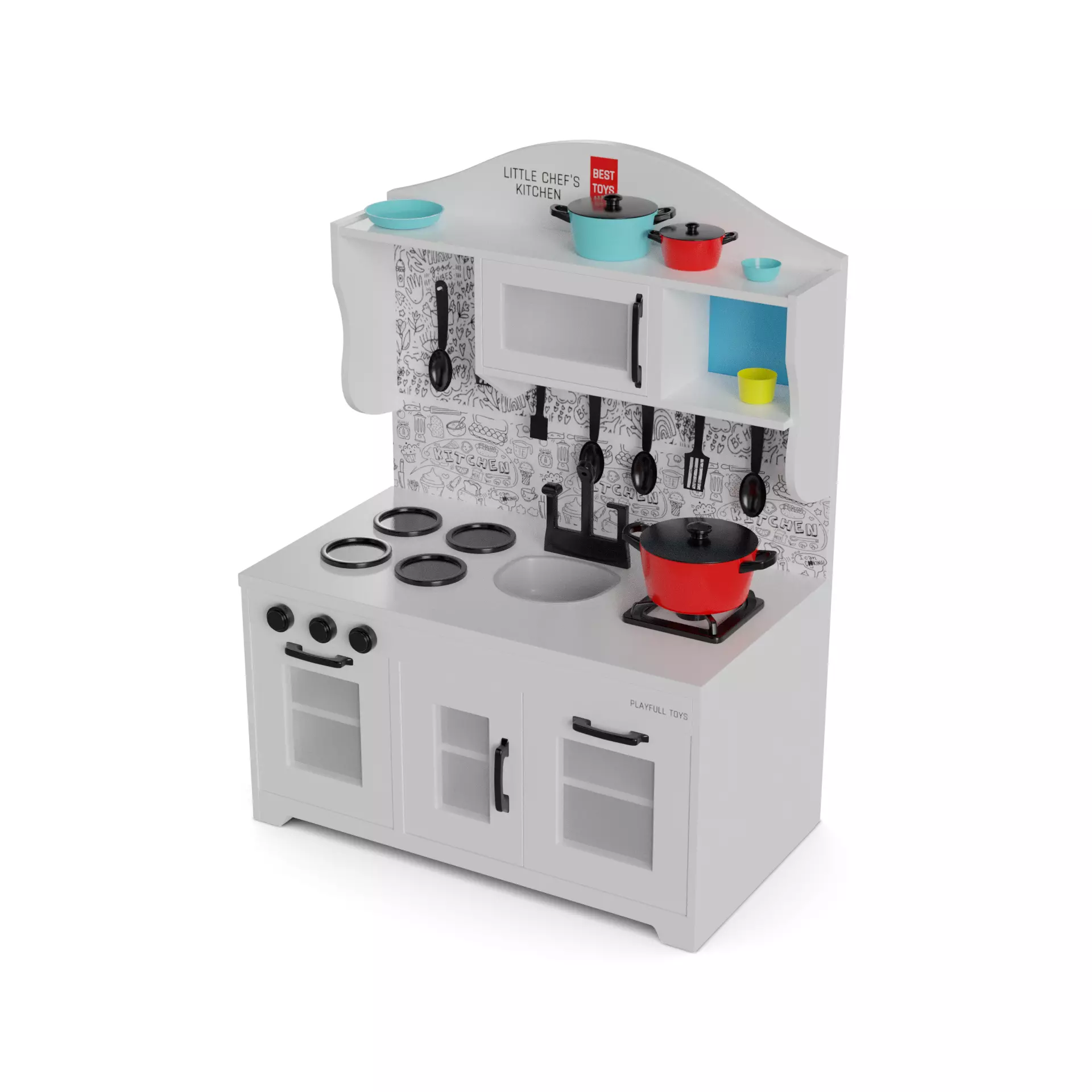 Cars and action games Play Kitchen Set 3D model_0