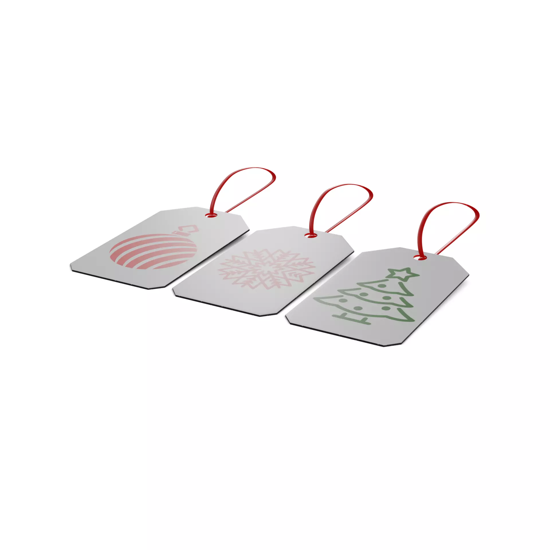 Gift Packaging Gift Tag 3D model_0