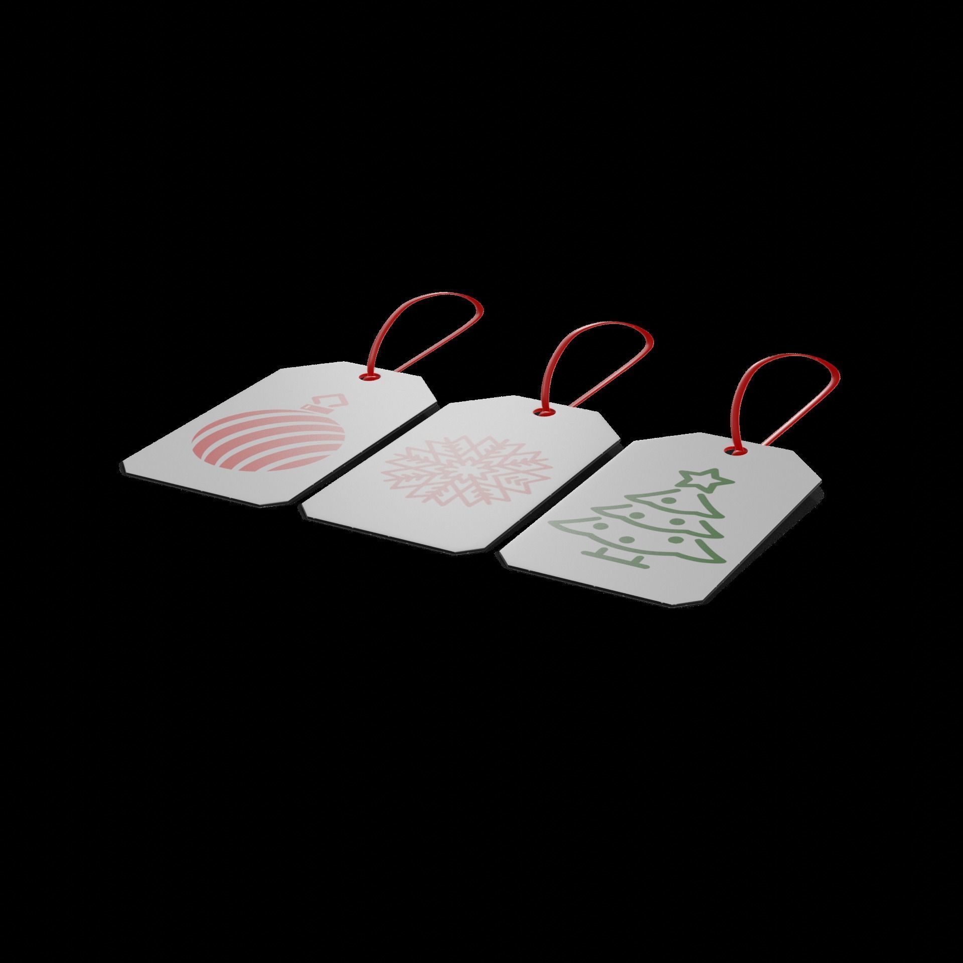 Gift Packaging Gift Tag 3D model_1
