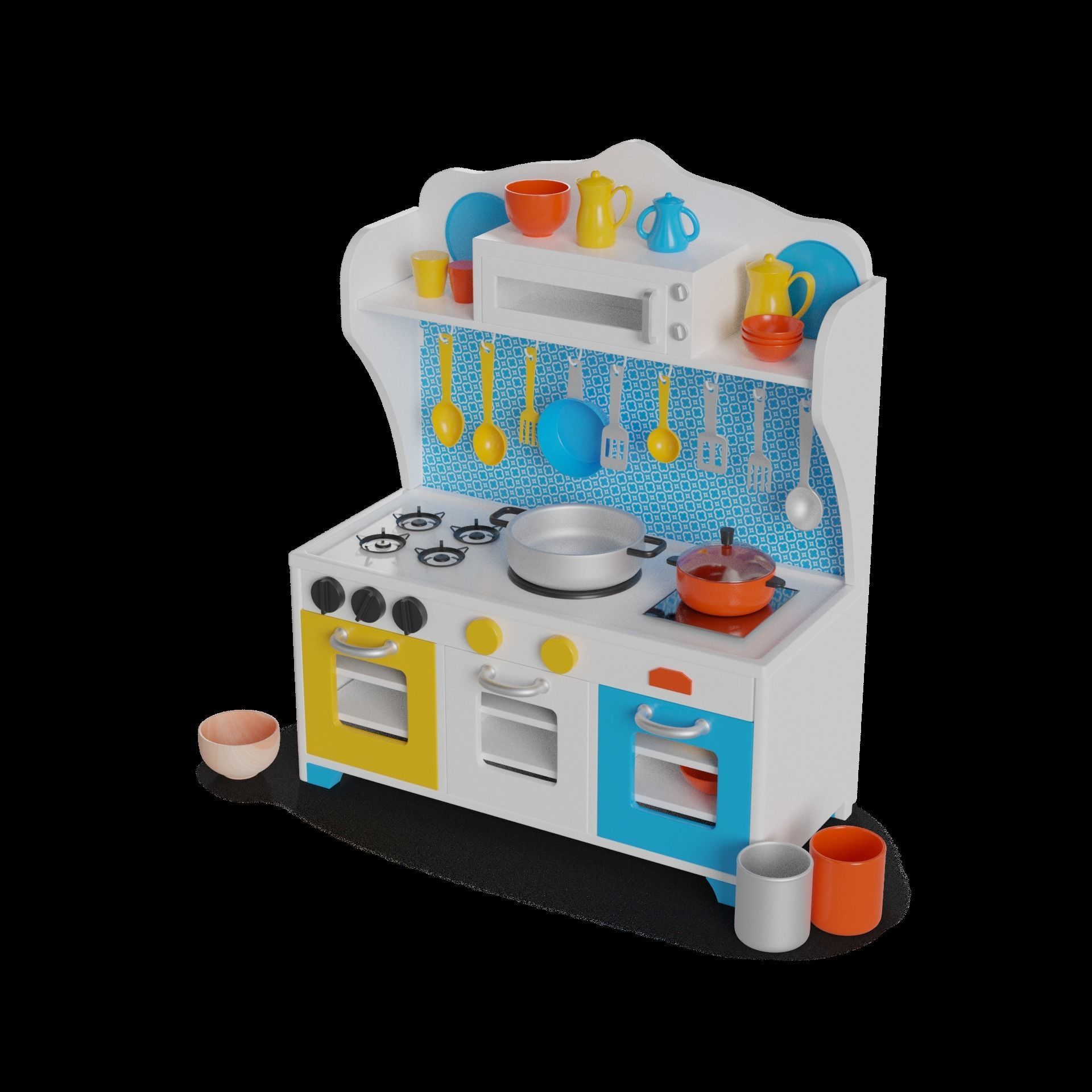Creative and interactive toys Imaginative Play Kitchen 3D model_1
