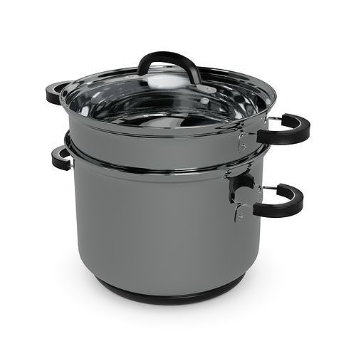 Pots and frying pans Stainless Steel Steamer Pot 3D model