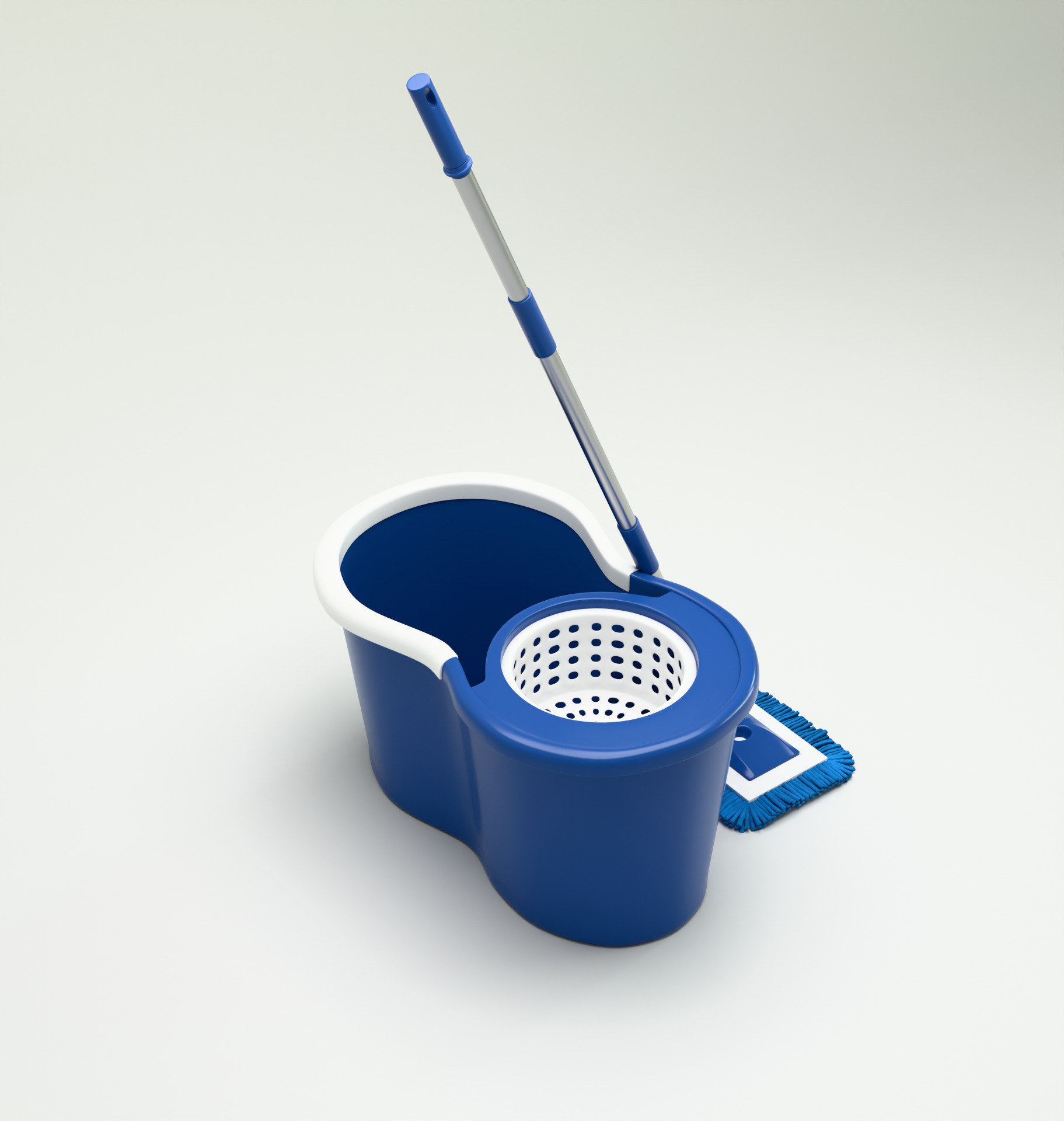 Sponge Mop with Bucket 3D model_4