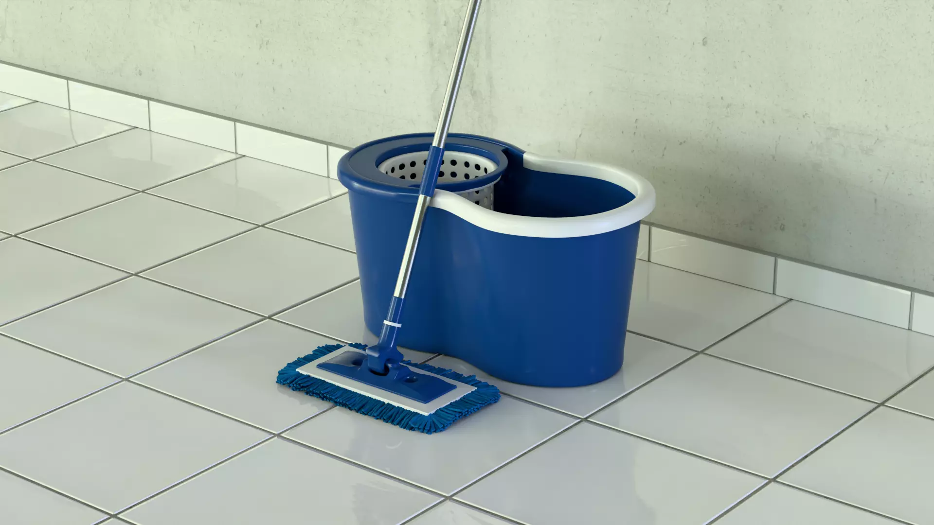 Sponge Mop with Bucket 3D model_0