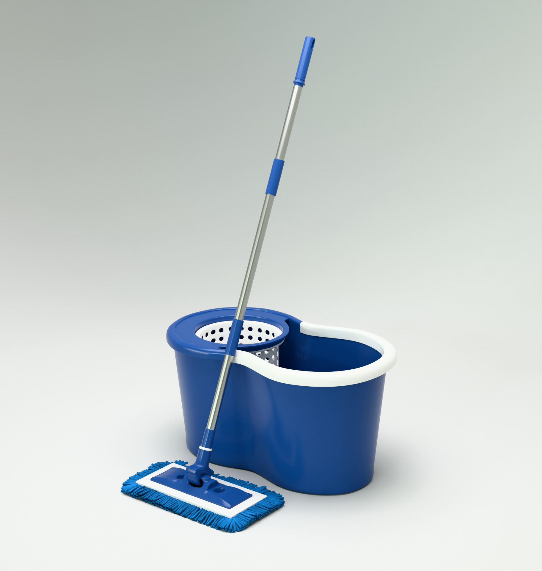 Sponge Mop with Bucket 3D model_1