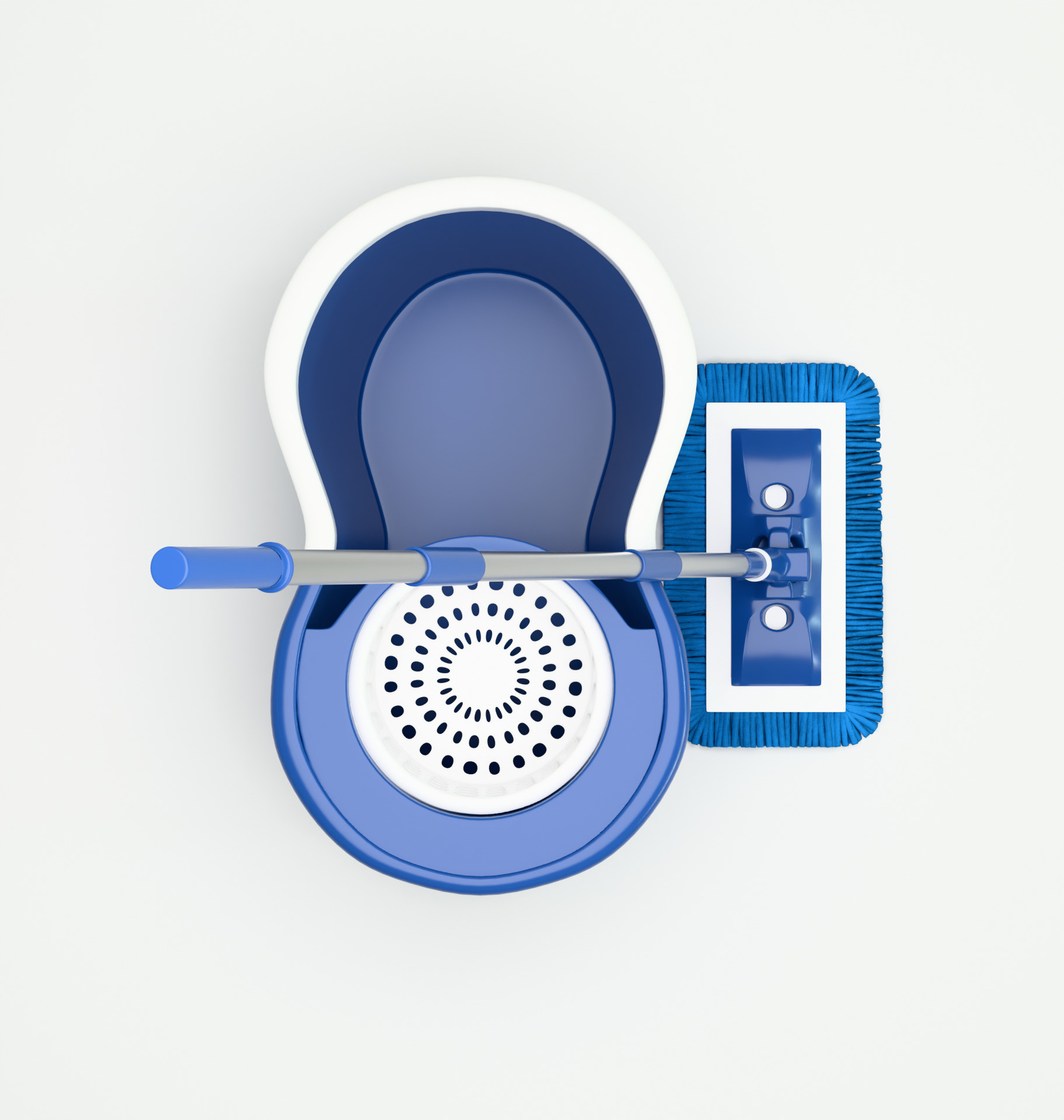 Sponge Mop with Bucket 3D model_7