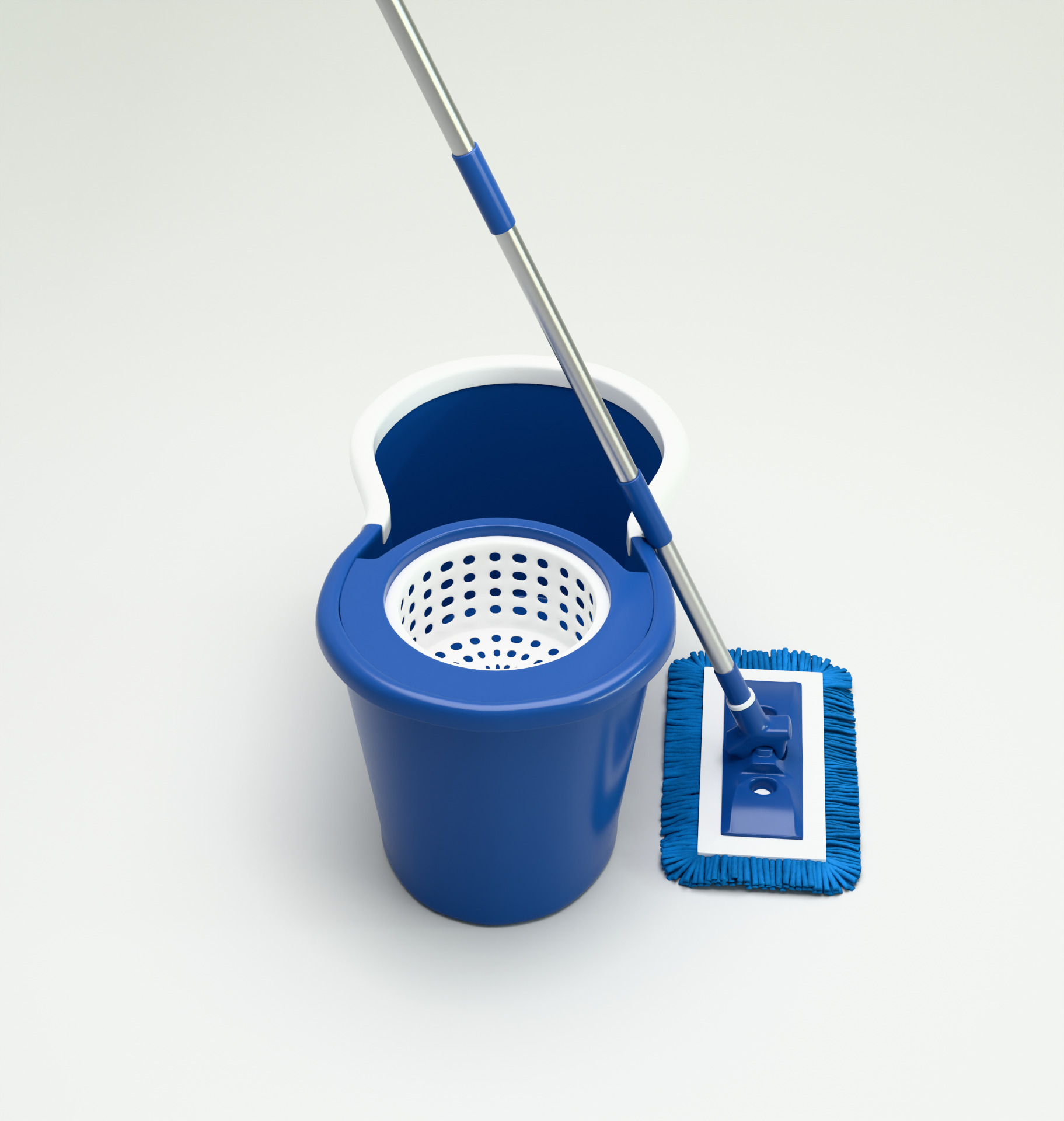Sponge Mop with Bucket 3D model_3