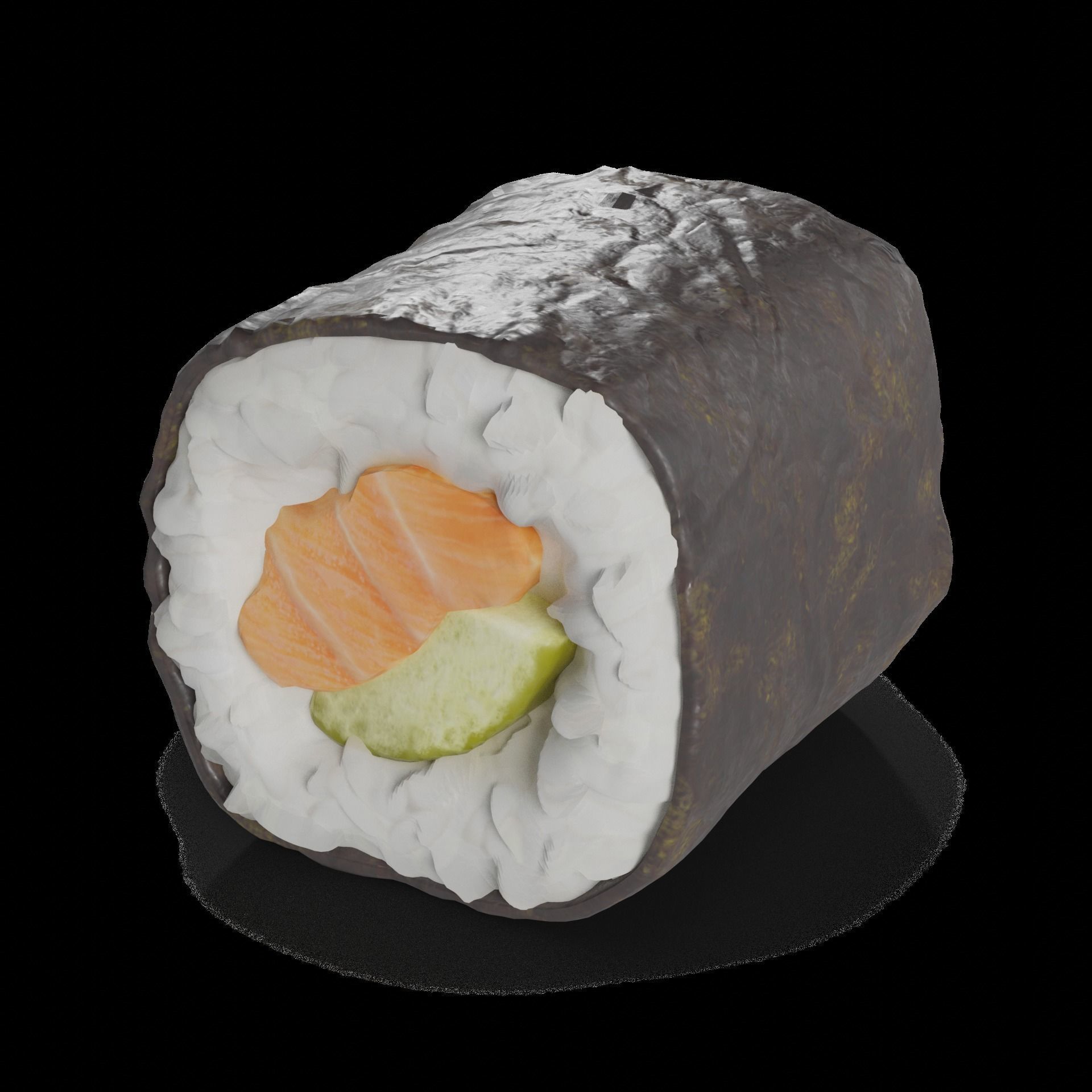 Sushi Salmon cucumber 3D model_1