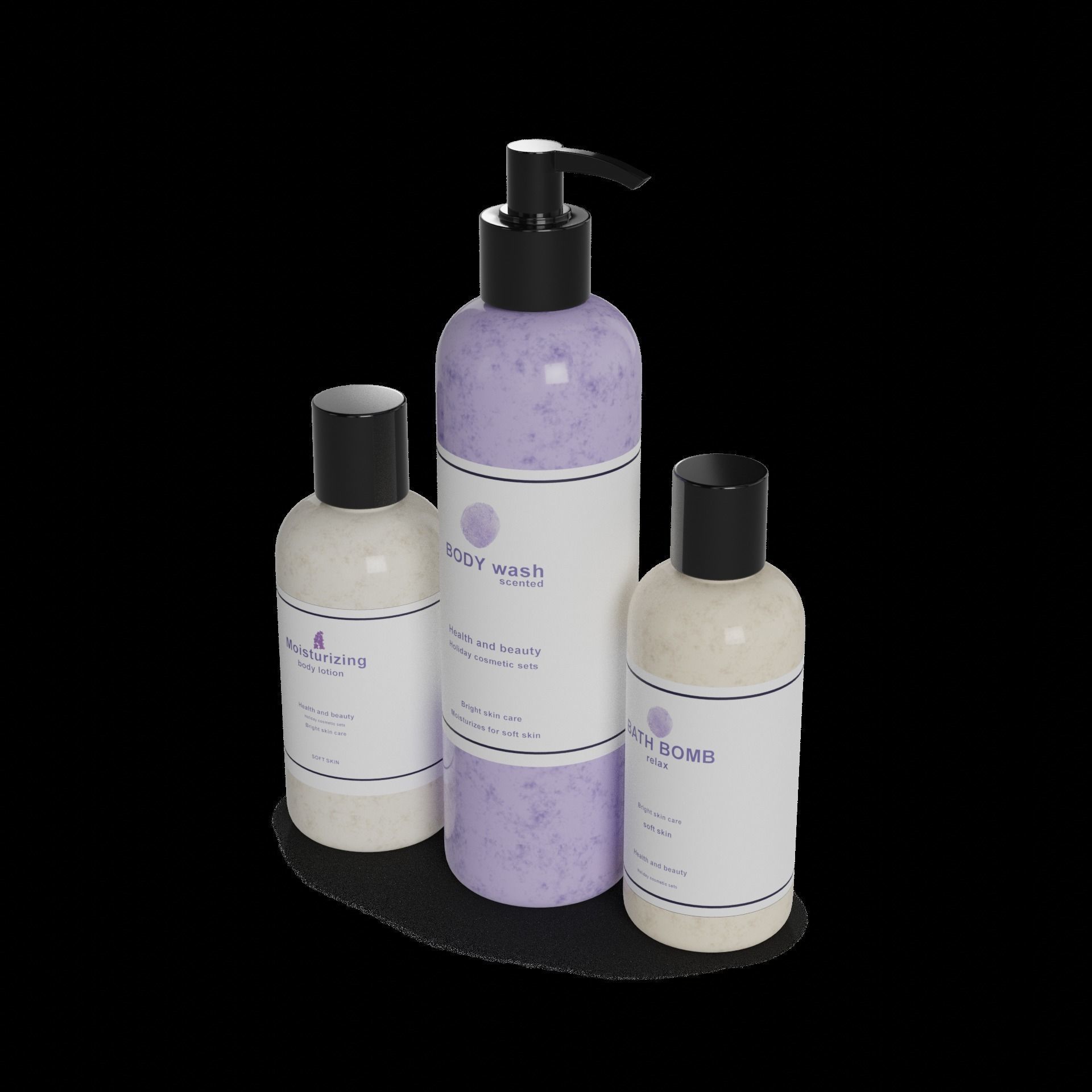 Cosmetic kits Spa Retreat Set Low-poly 3D model_1