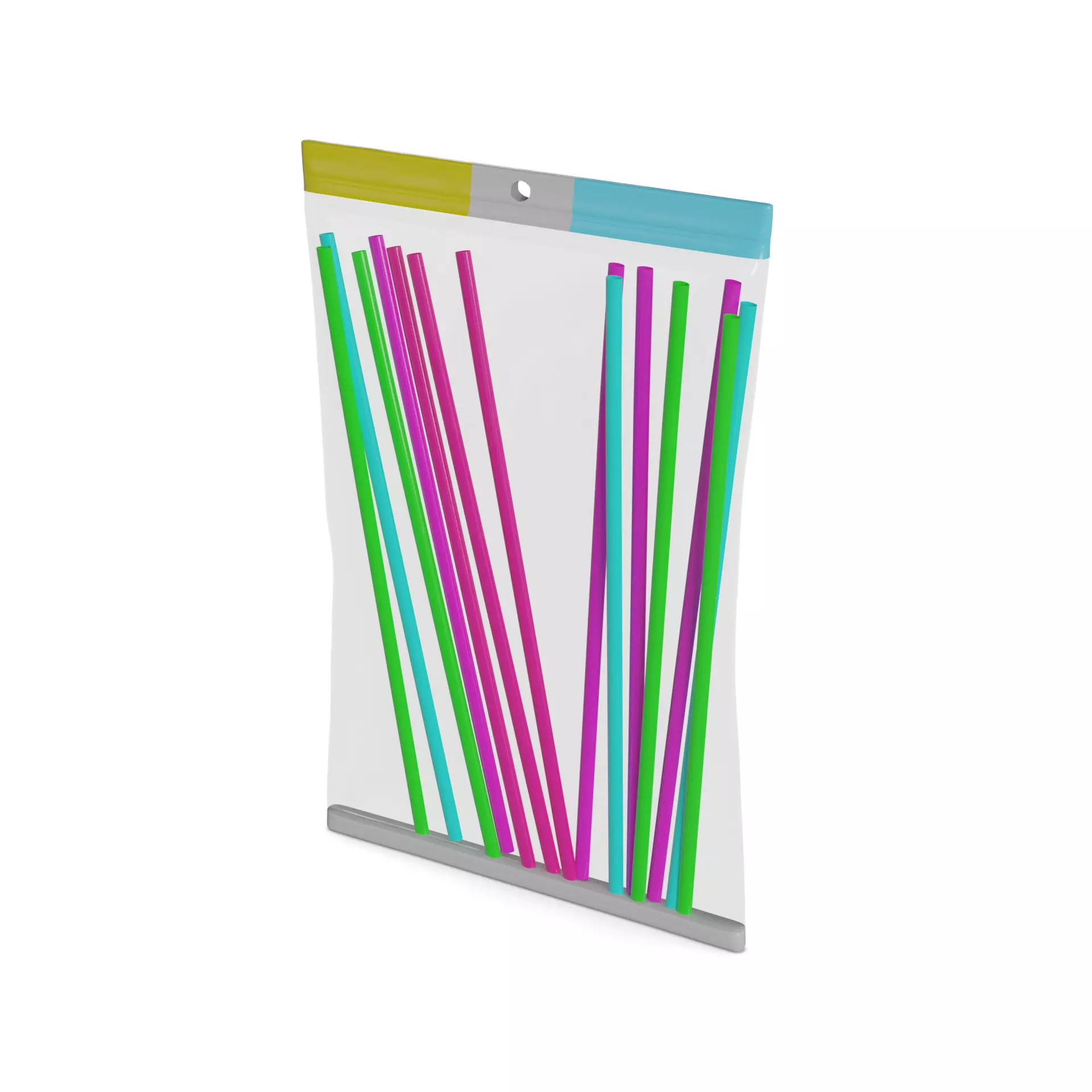 Disposable tableware Plastic Straws 3D model_0