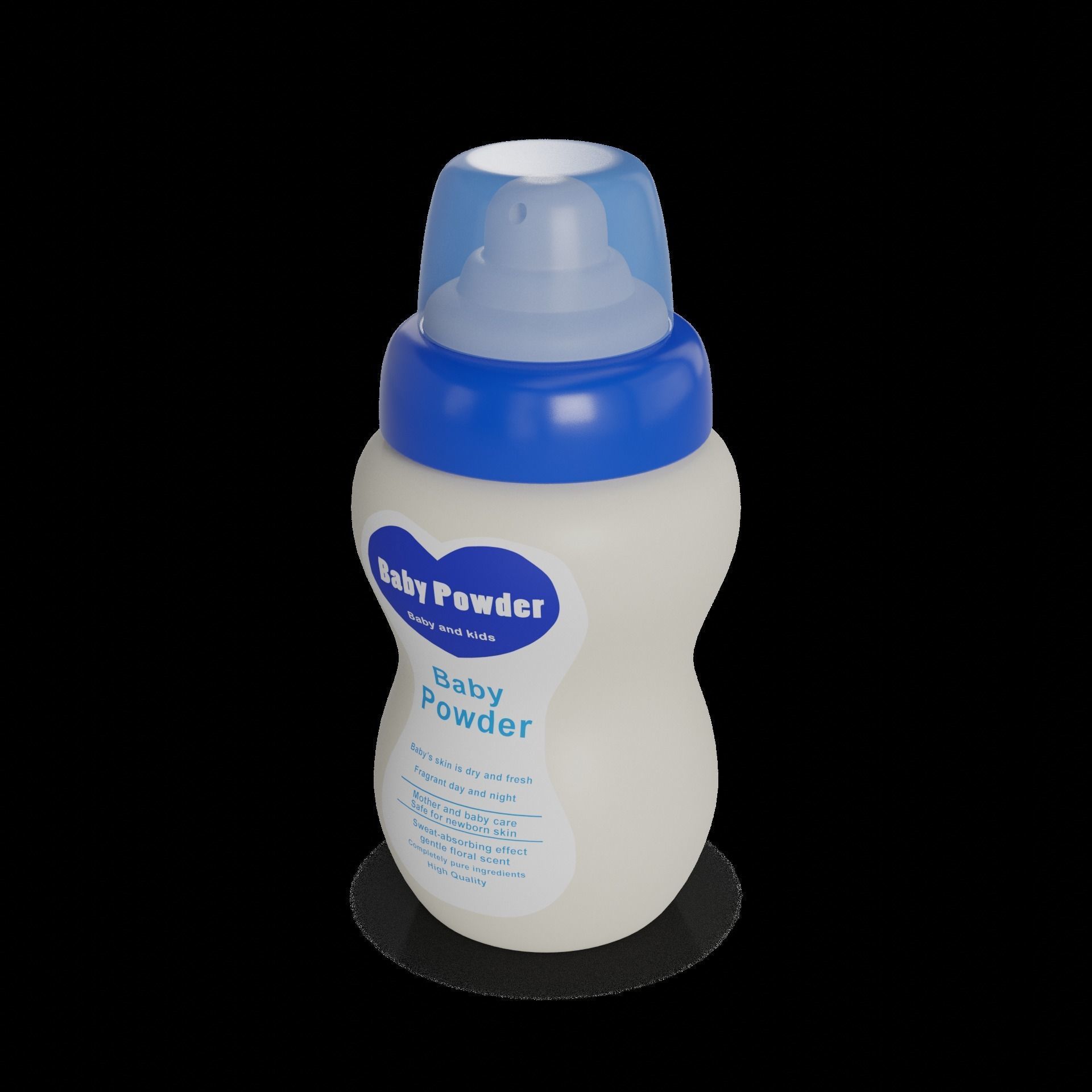 Baby feeding and care Baby Powder Low-poly 3D model_1
