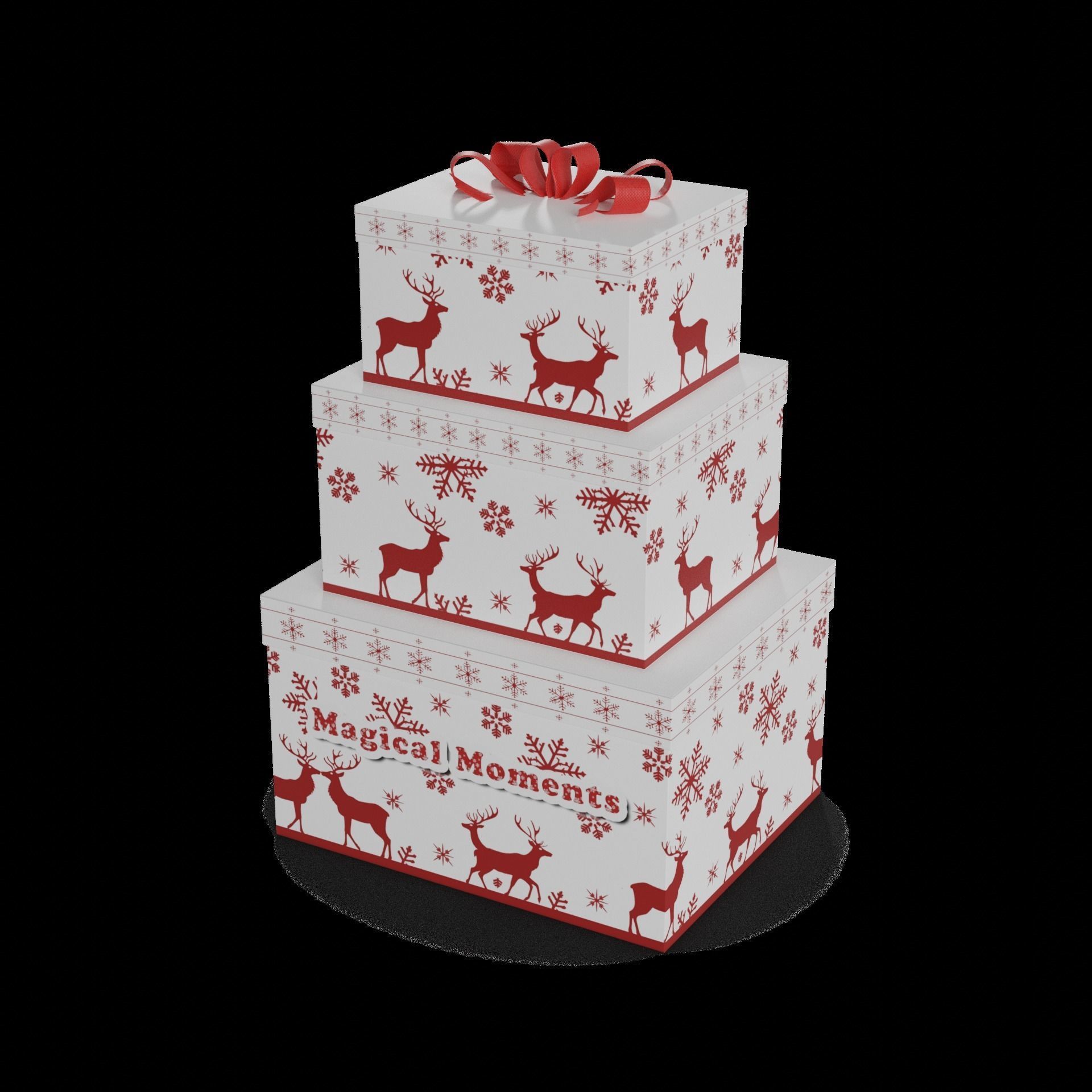 Gift Packaging Holiday Gift Box Set 3D model_1