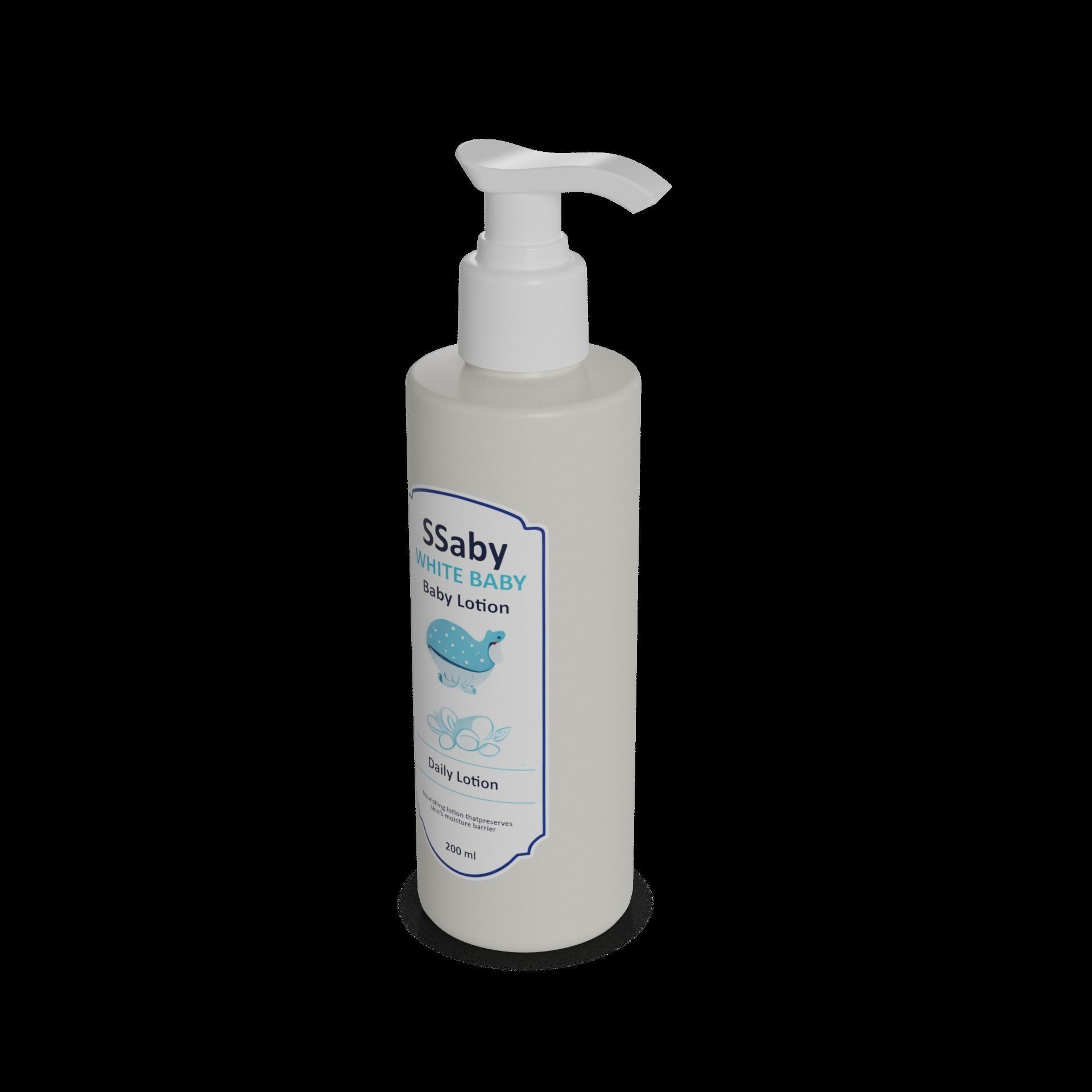 Baby feeding and care Baby Lotion Low-poly 3D model_1