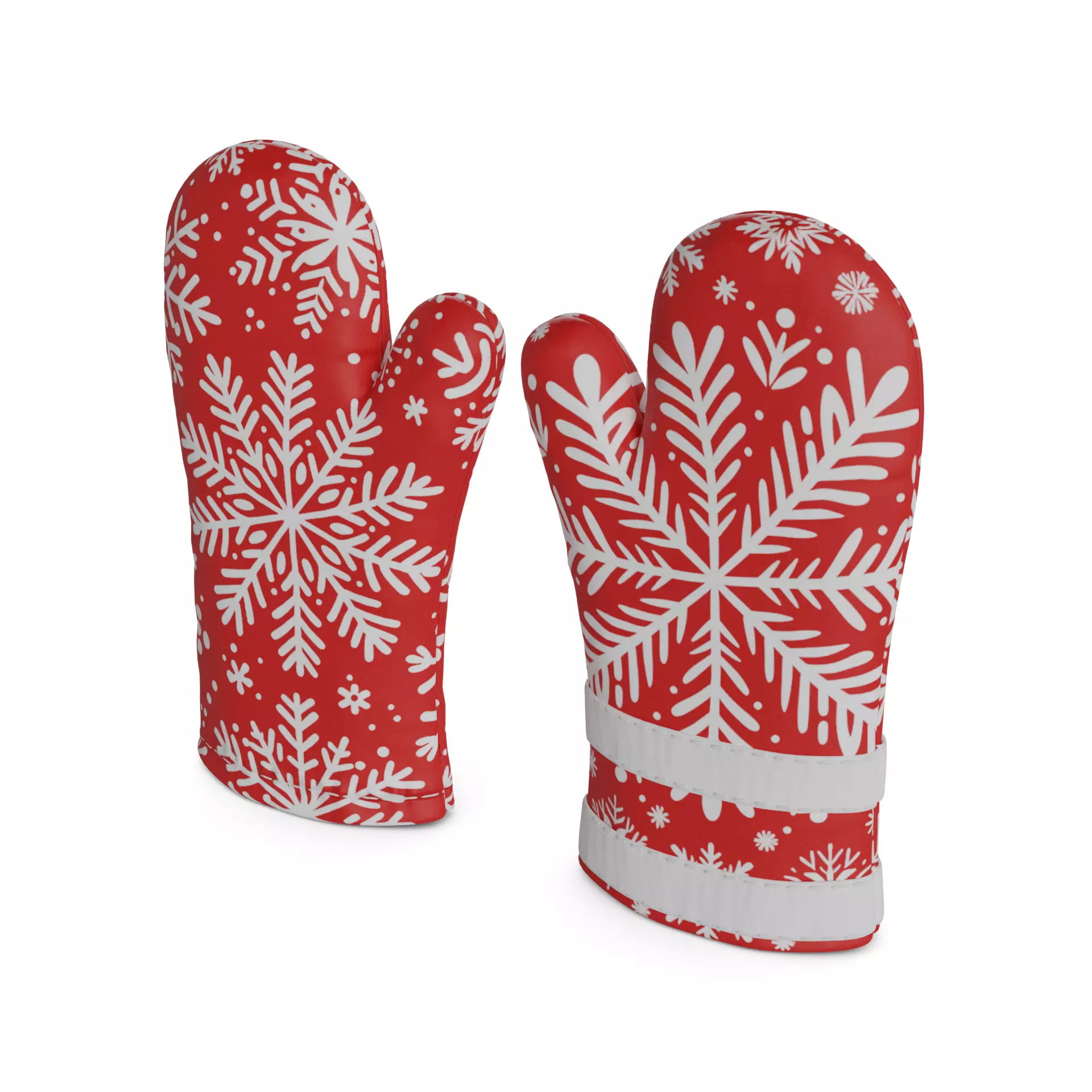Festive accessories Holiday Oven Mitt and Pot Holder Set Low-poly 3D model_0