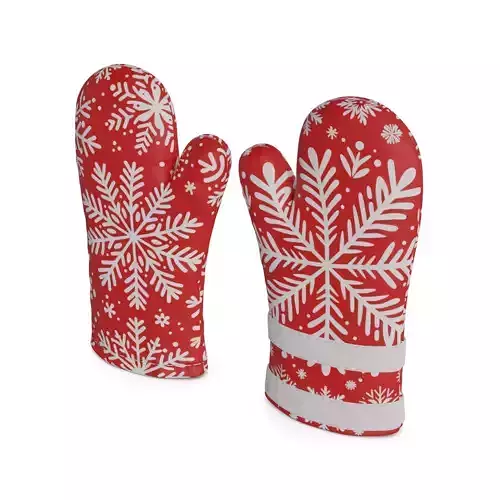 Festive accessories Holiday Oven Mitt and Pot Holder Set Low-poly 3D model