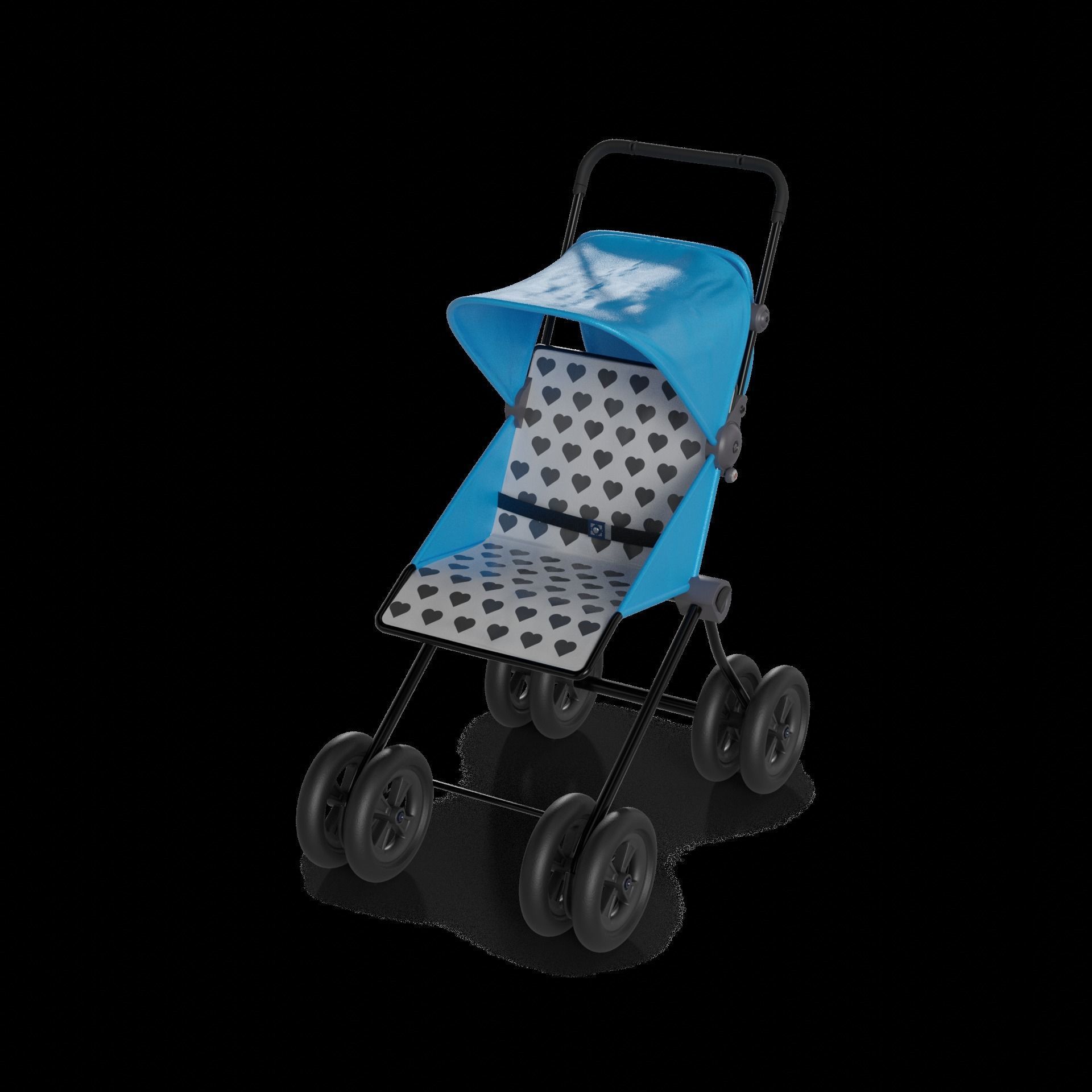 Dolls and their accessories Doll Stroller 3D model_1