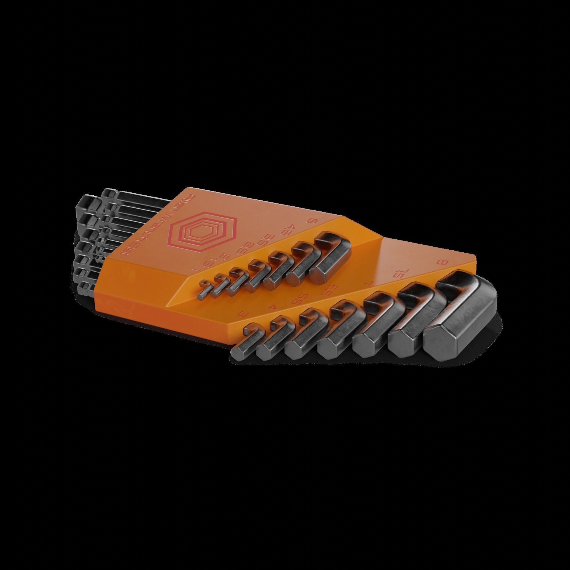 DIY essentials Allen Wrench Set Low-poly 3D model_1