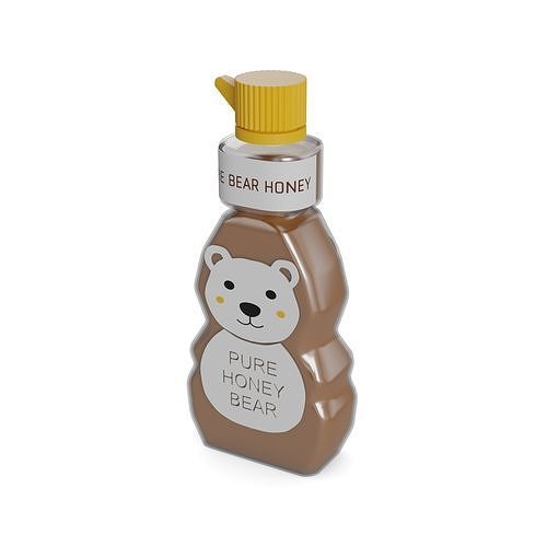 Honey Honey Bear Squeeze Bottle Low-poly 3D model