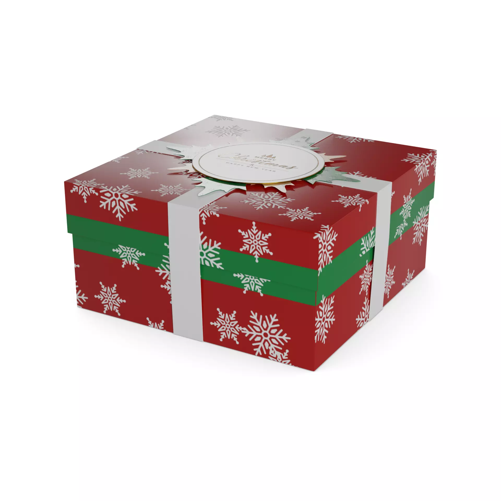 Gift Packaging Christmas Gift Box Low-poly 3D model_0