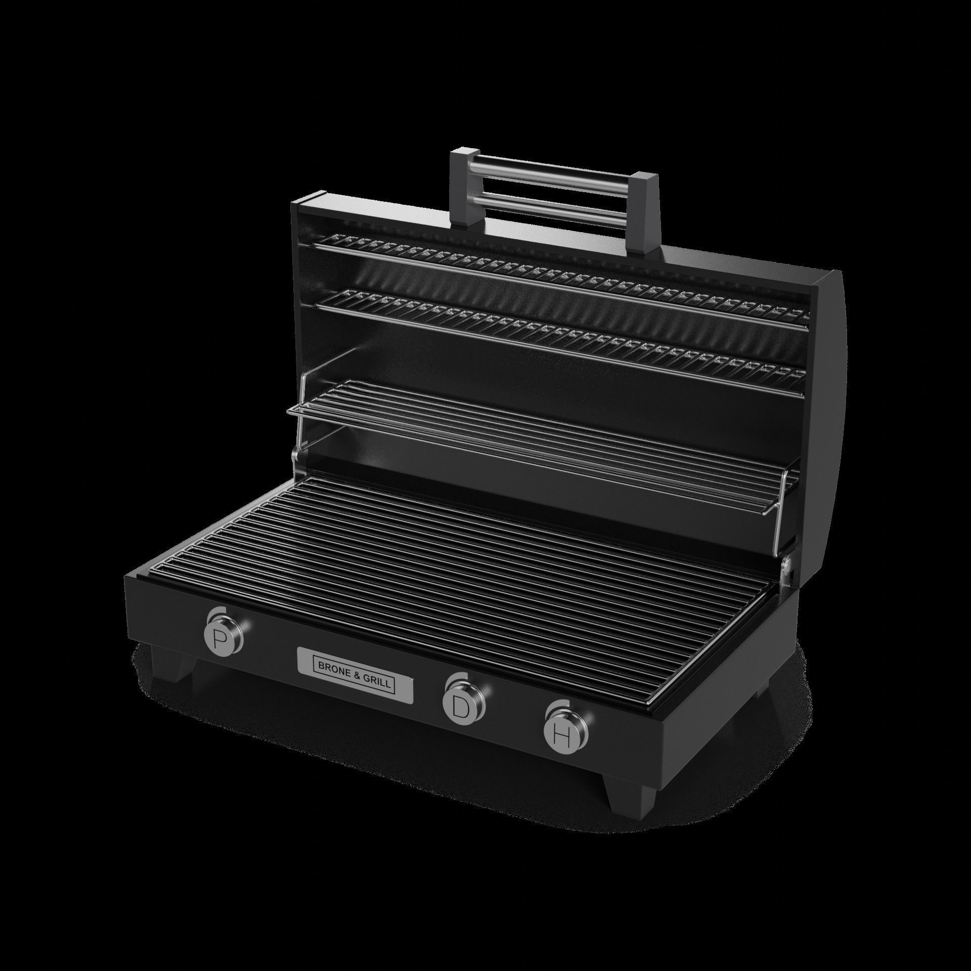 Grilling and BBQ utensils BBQ Grill Set 3D model_1