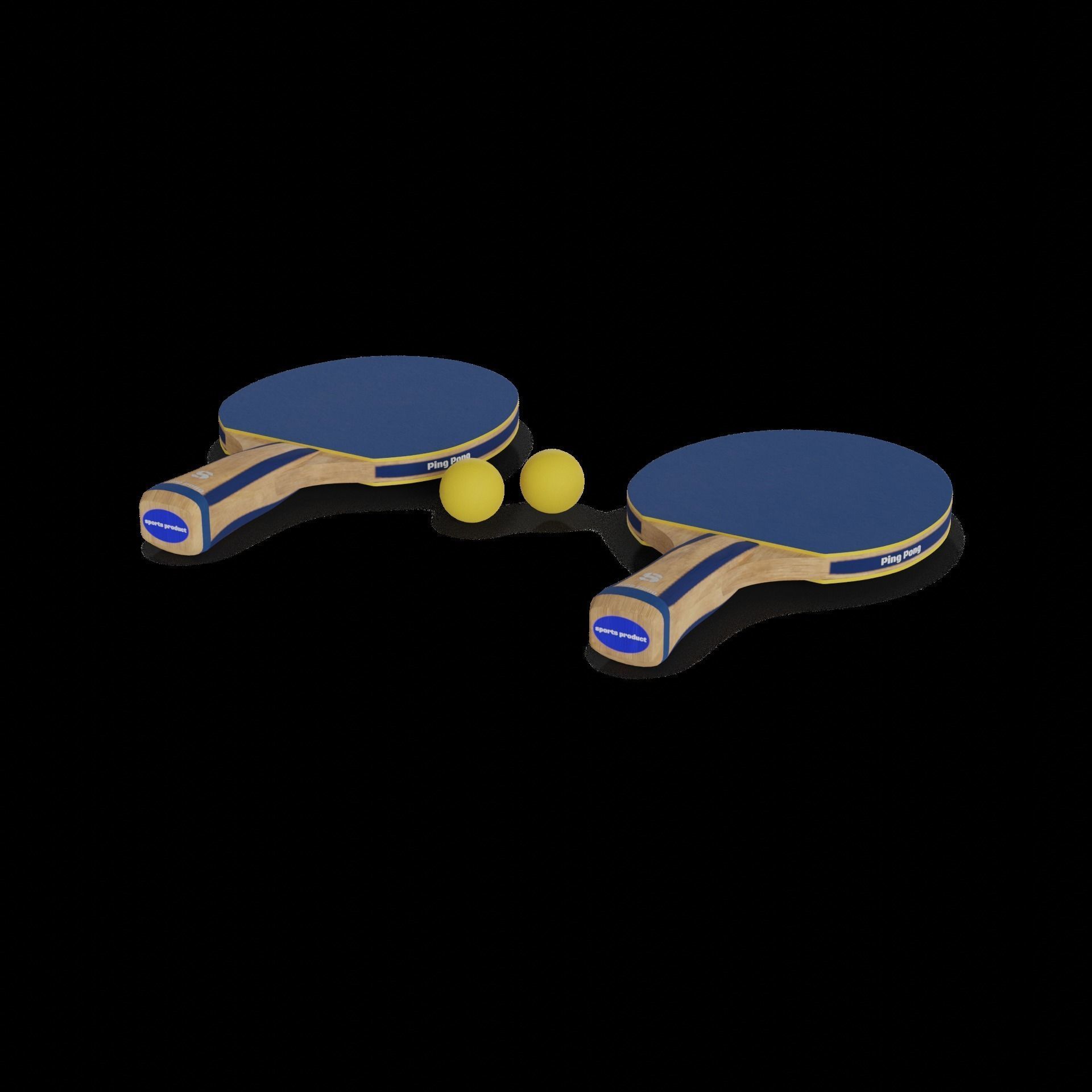 Sports products Ping Pong Paddle Set 3D model_1