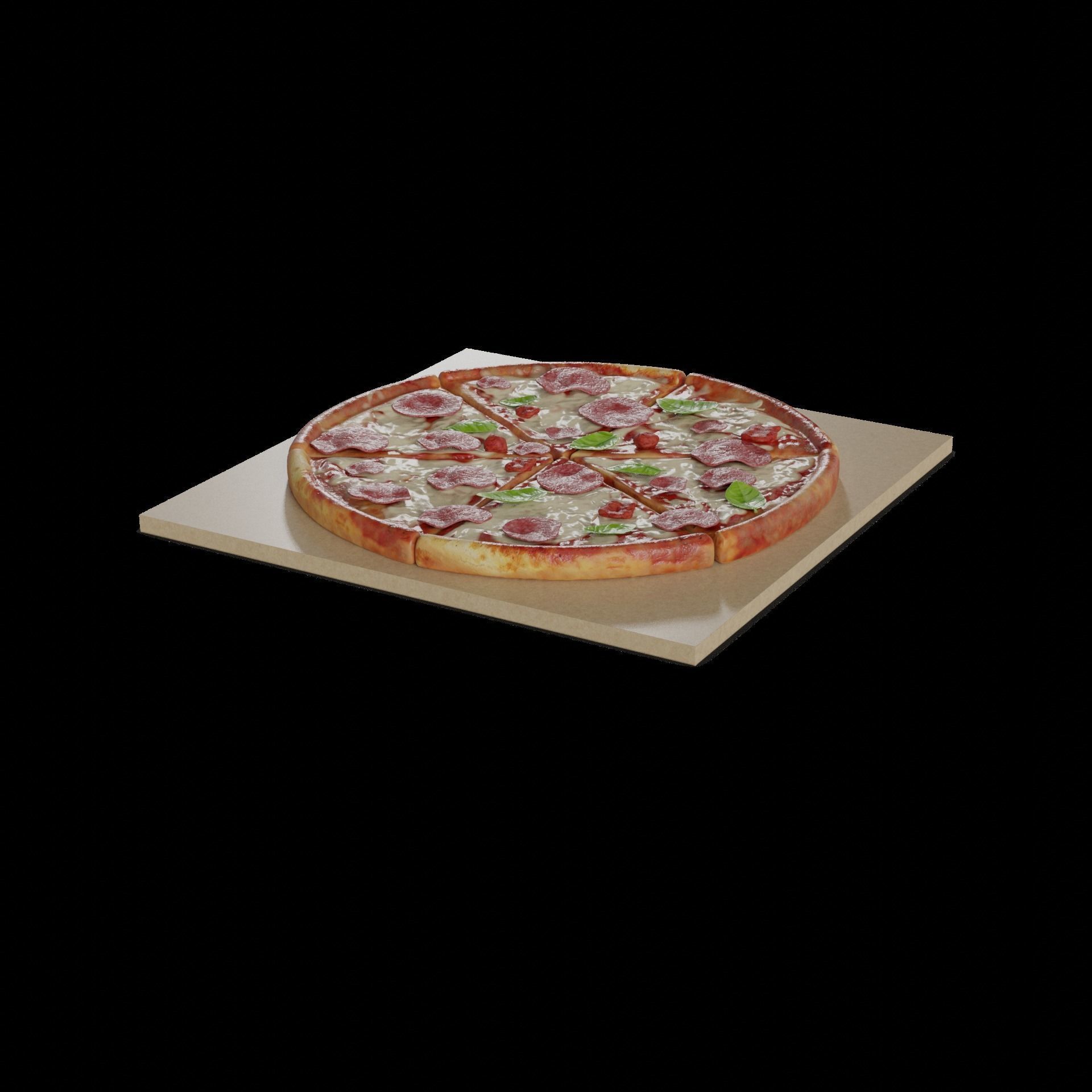 Pasties dumplings and pizzas Meat Feast Pizza 3D model_1