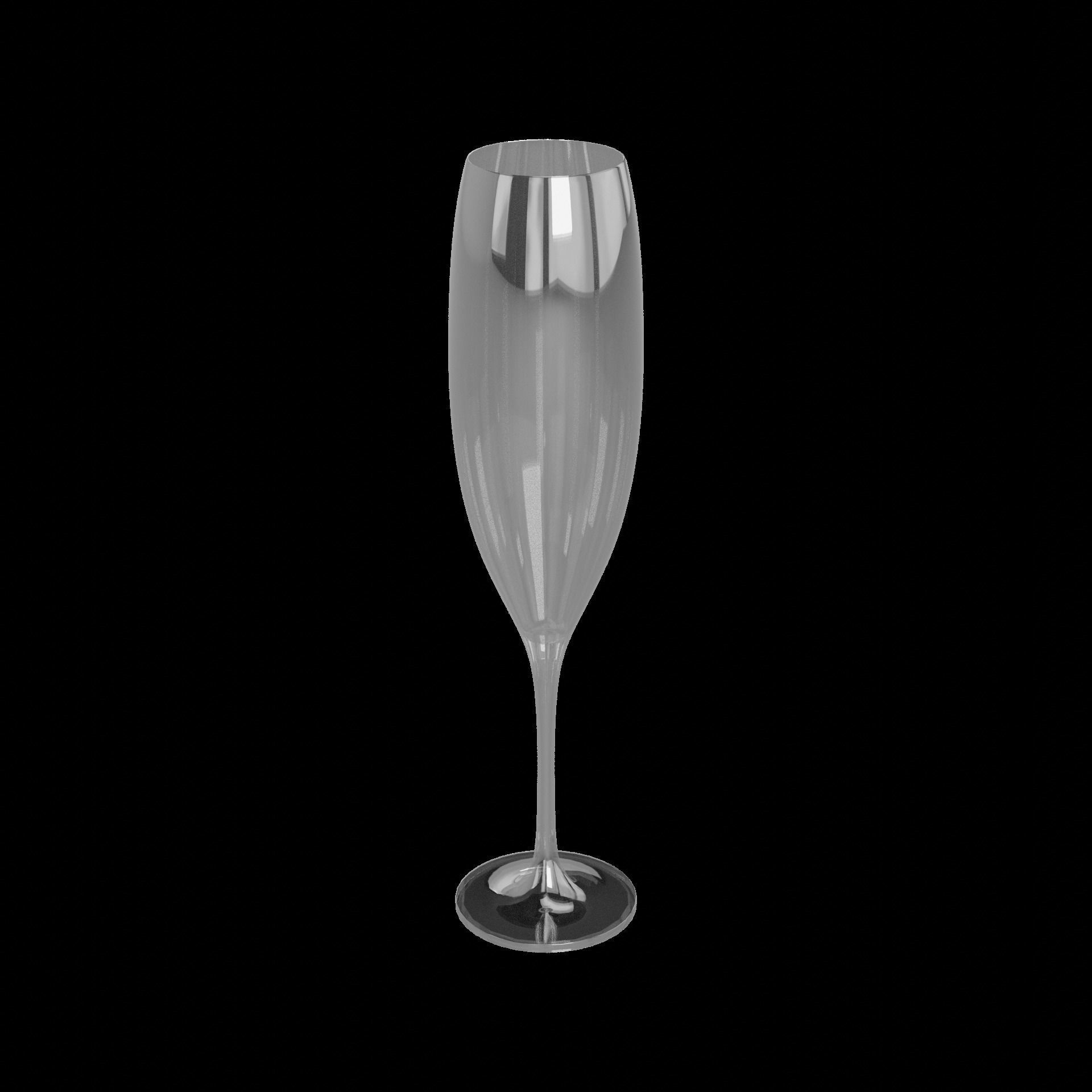 Glassware Champagne Flutes Low-poly 3D model_1