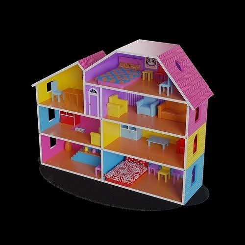 Cars and action games Dollhouse Playset 3D model 2