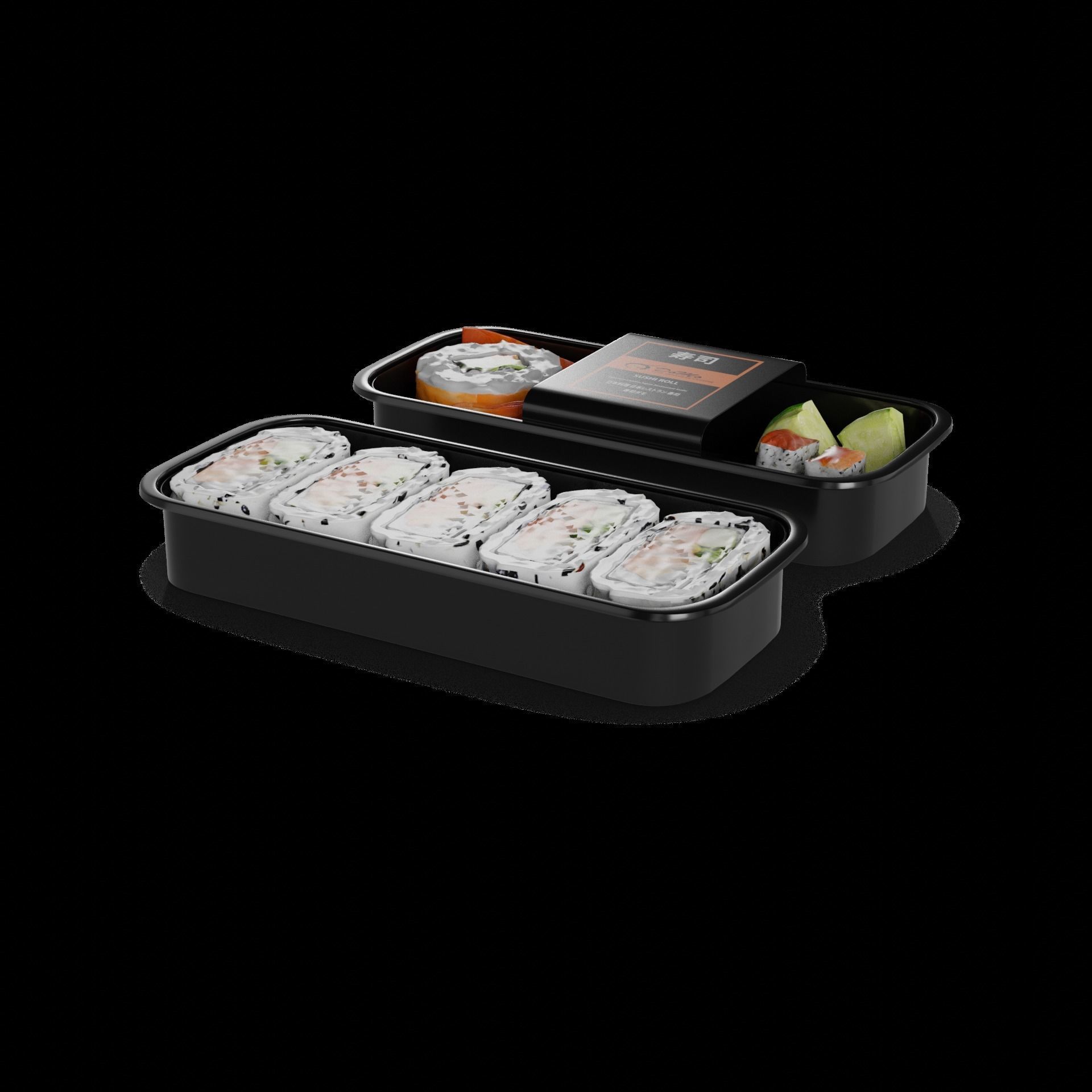 Snacks Salmon Sushi Roll Low-poly 3D model_2