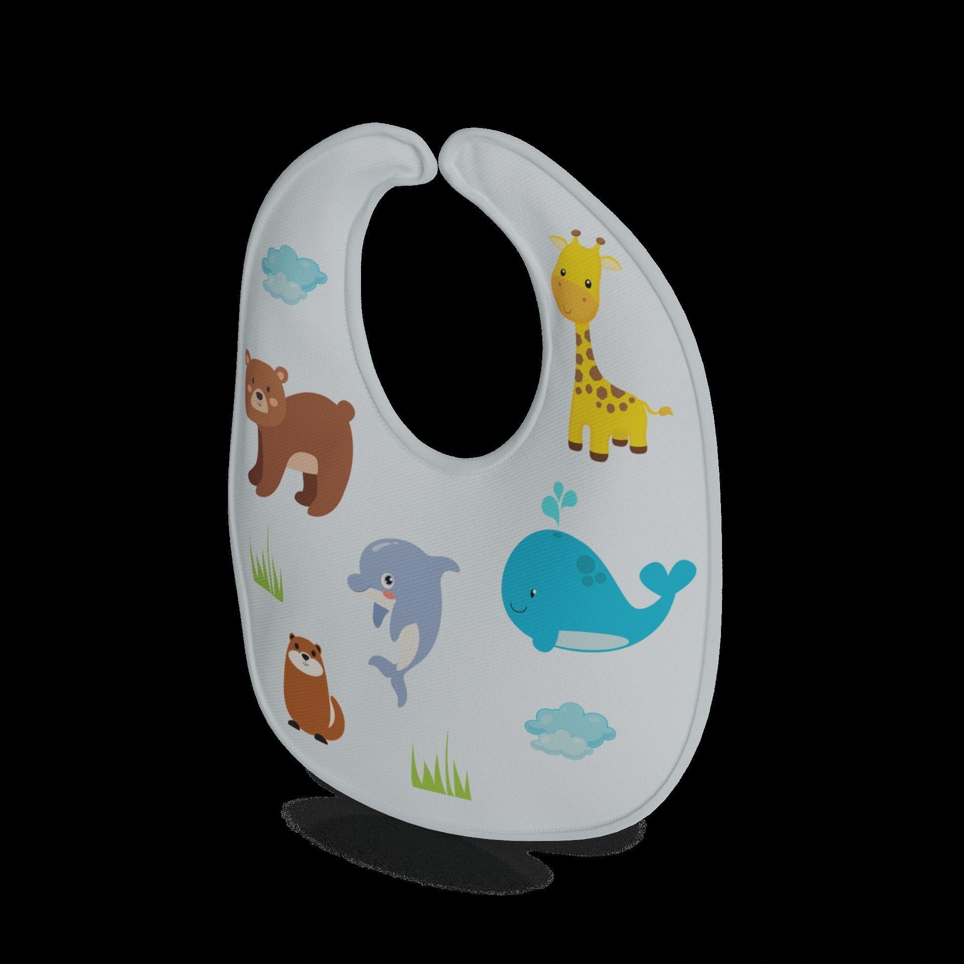 Baby feeding and care Baby Bib Low-poly 3D model_1
