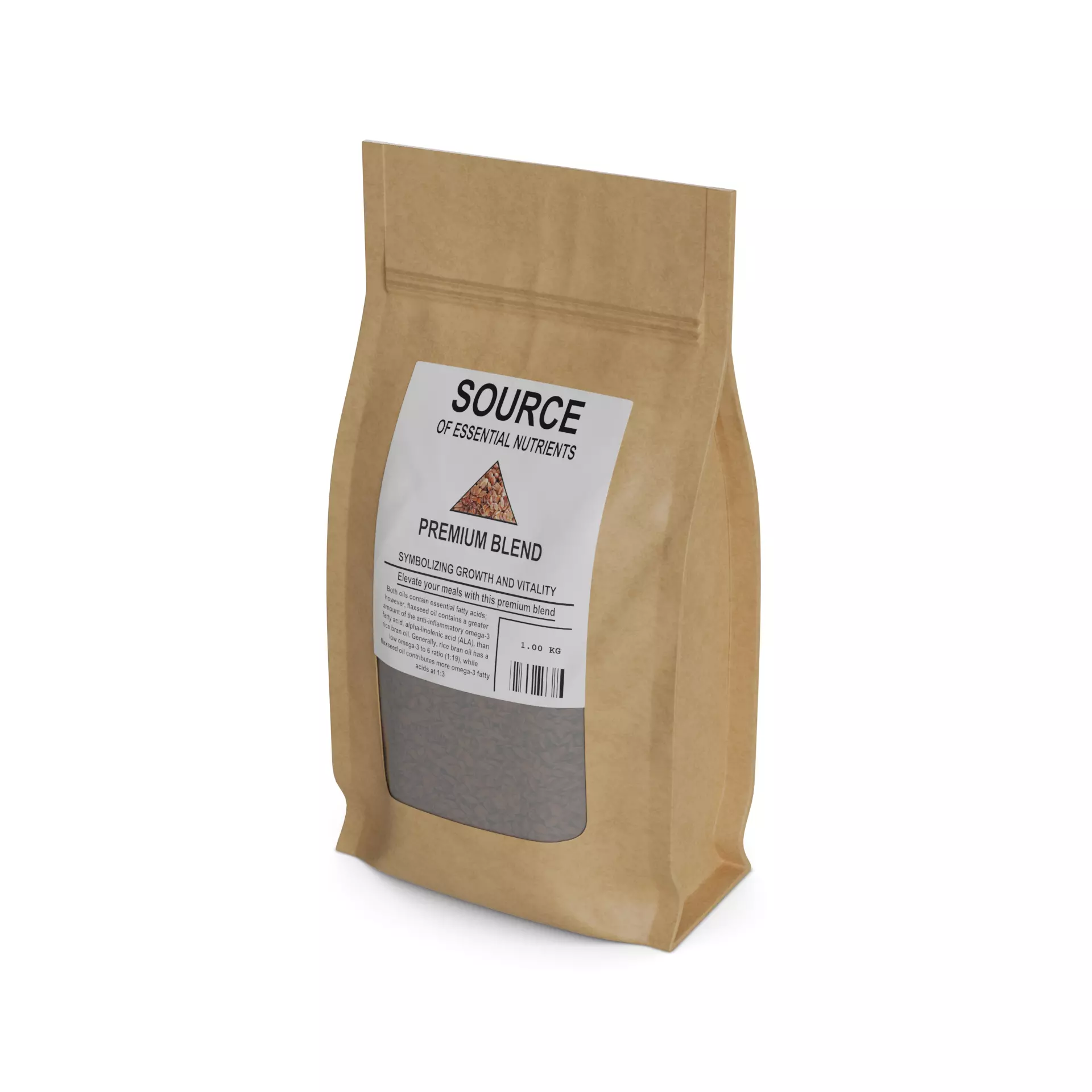 Bran and linseed Bran and Linseed Low-poly 3D model_0