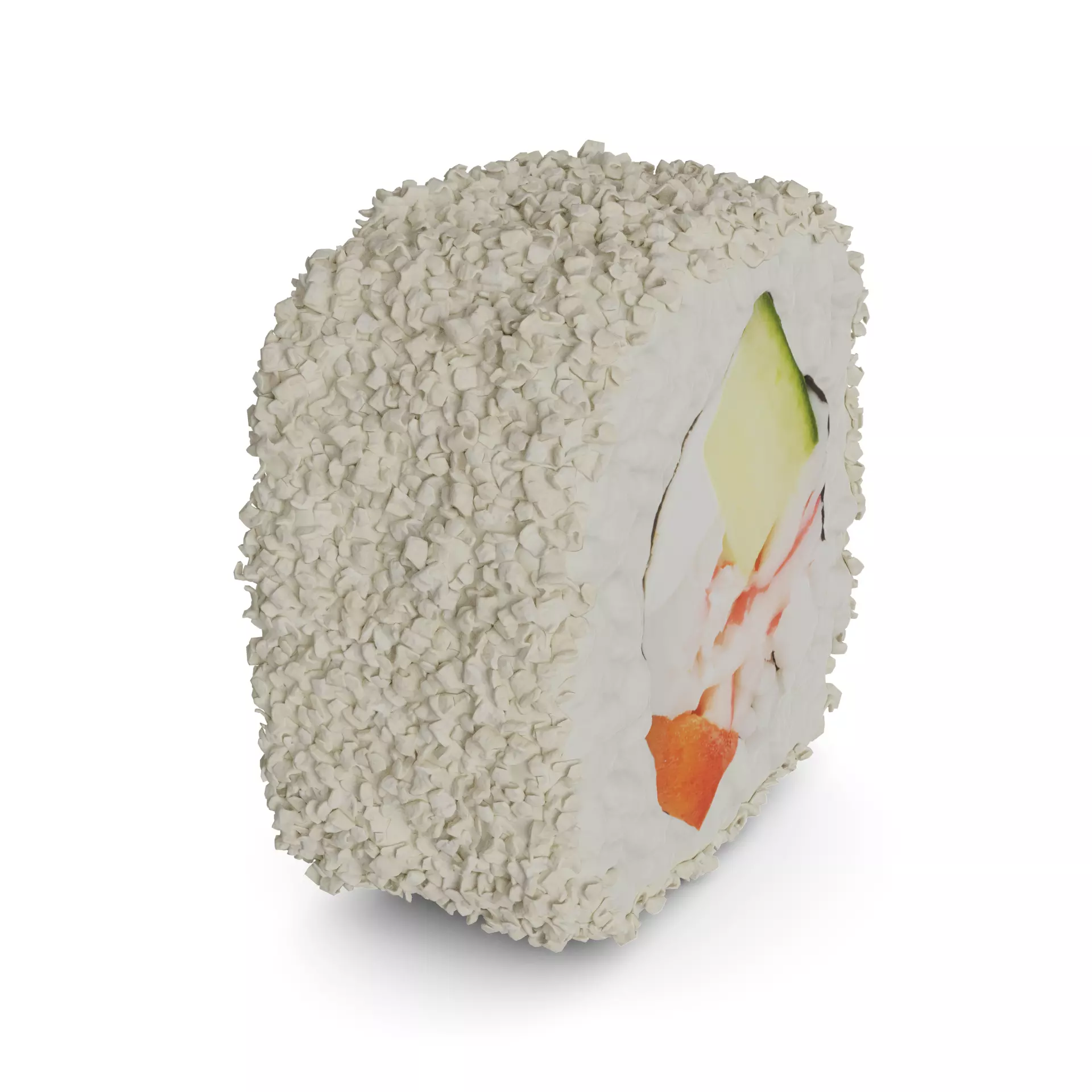 Sushi Crab sticks paprika cucumber cream tempura chips 3D model_0