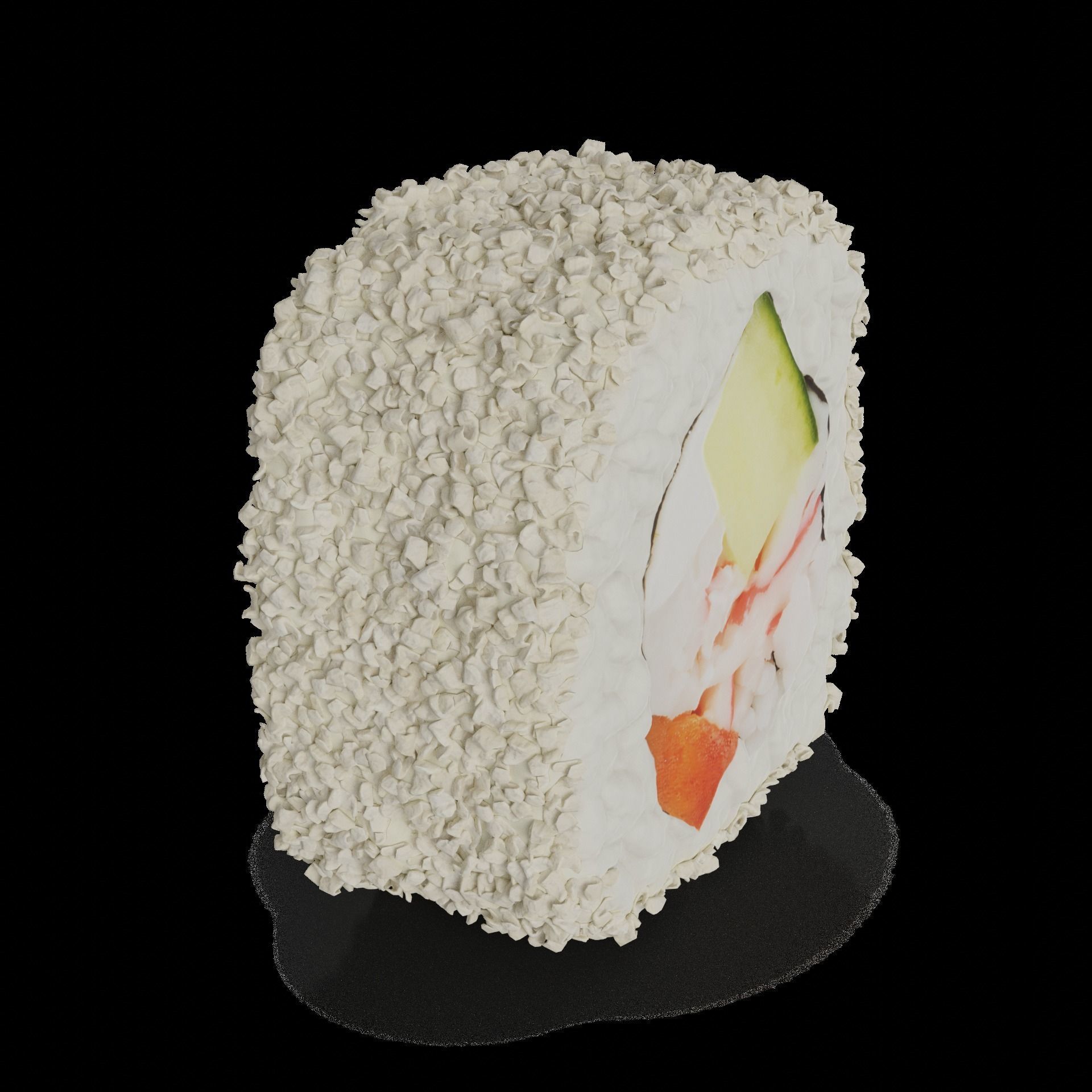 Sushi Crab sticks paprika cucumber cream tempura chips 3D model_1