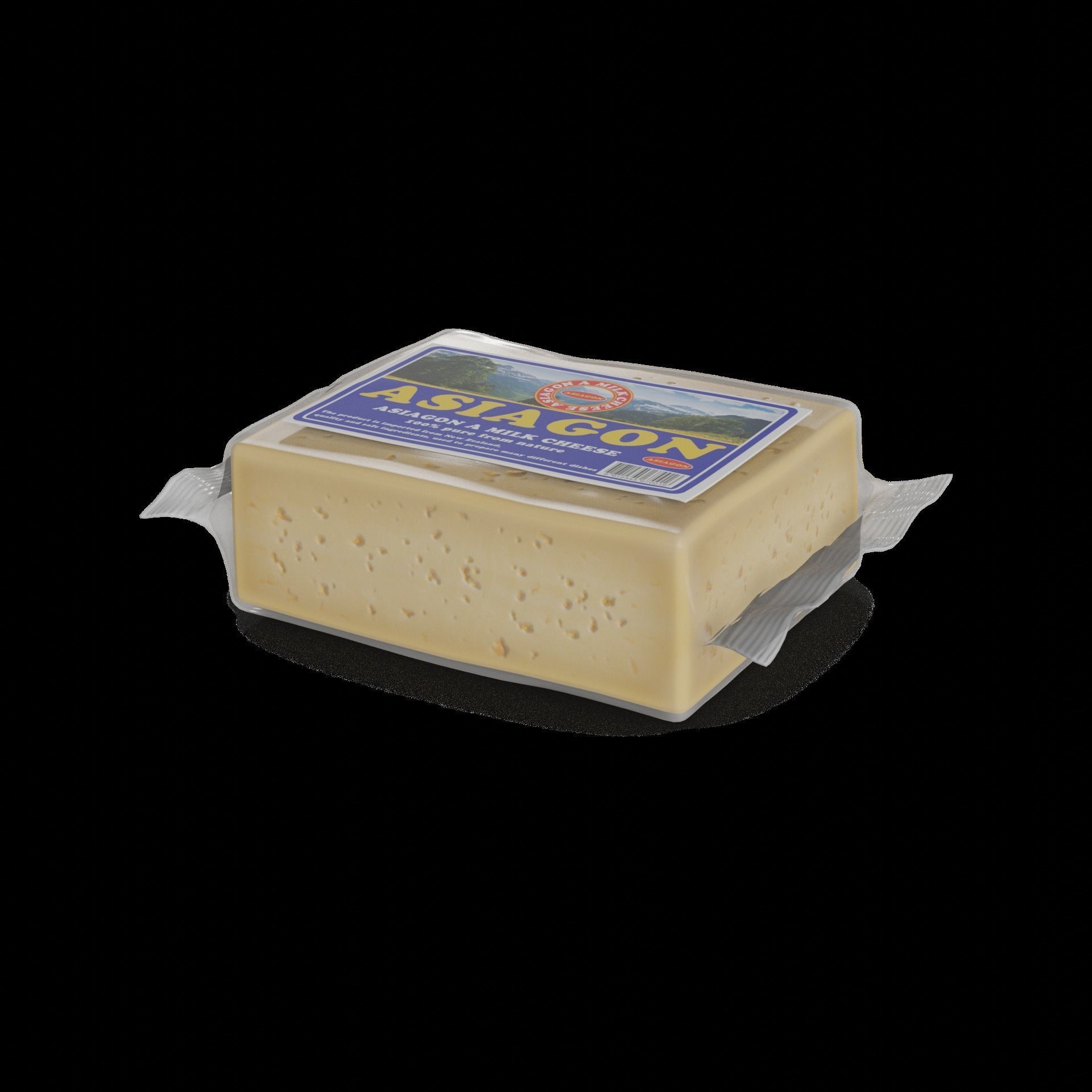 Hard cheese Asiago Cheese Low-poly 3D model_1