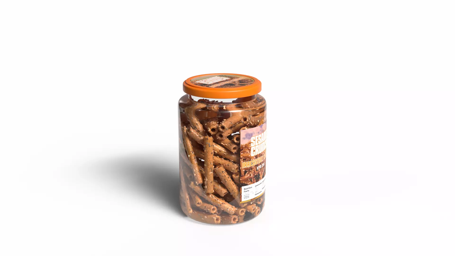 Crackers and salty sticks Sesame Sticks Low-poly 3D model