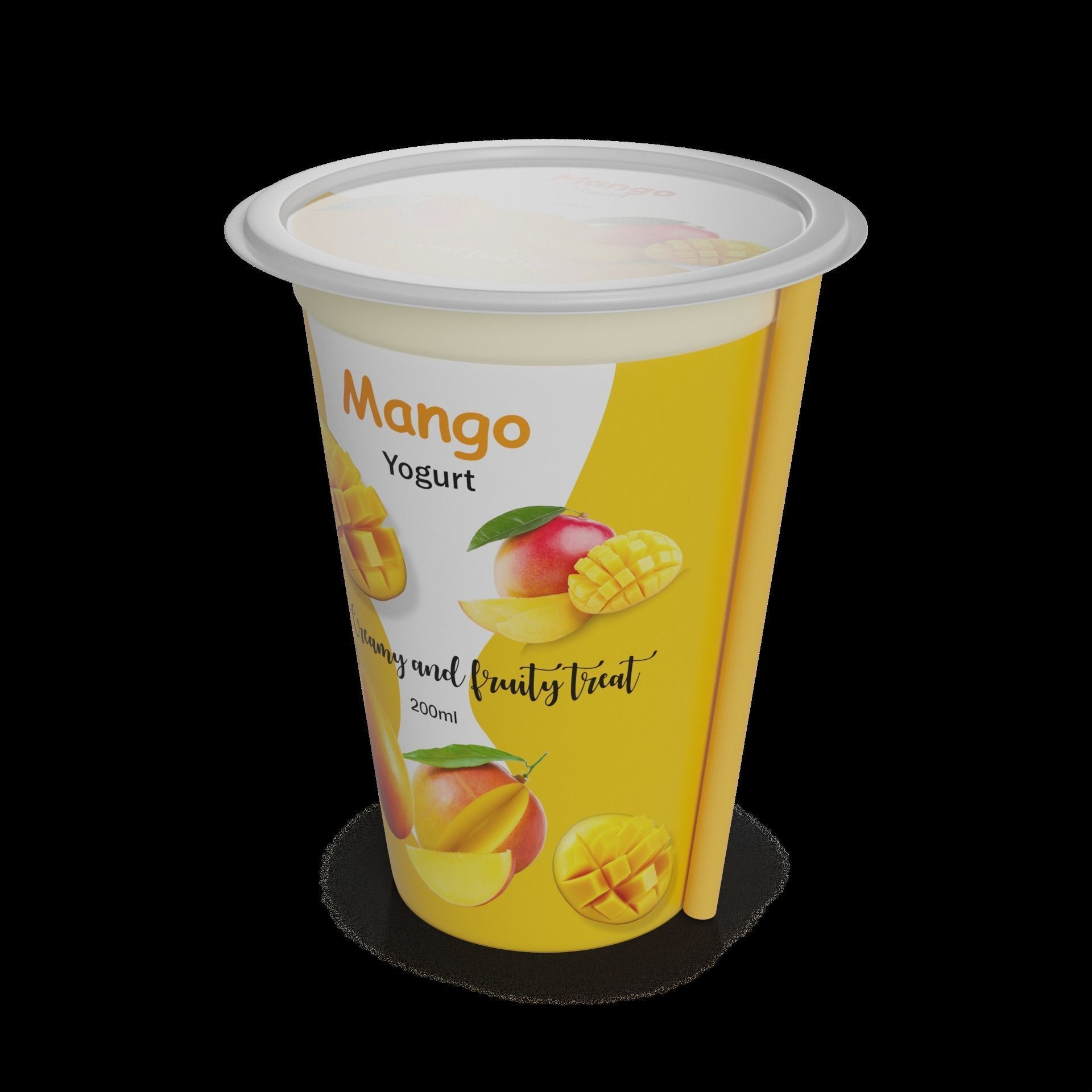 Yoghurt drinks Mango Yoghurt Drink Low-poly 3D model_1