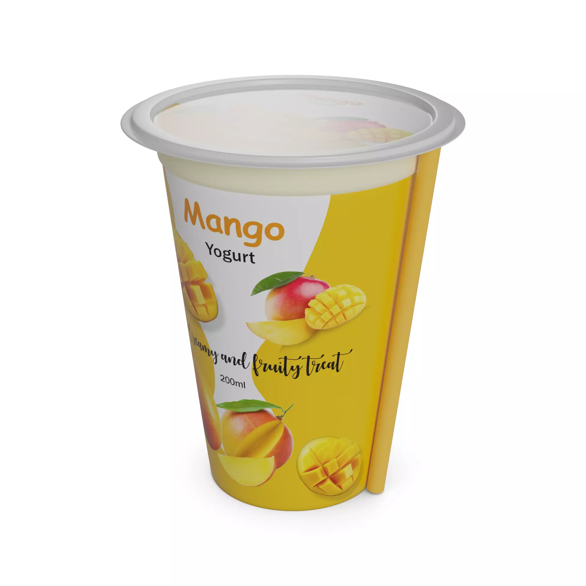 Yoghurt drinks Mango Yoghurt Drink Low-poly 3D model_0