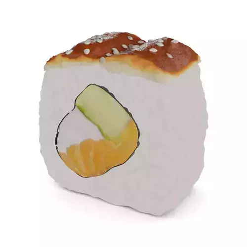 Sushi Eel salmon cucumber cream teriyaki sauce sesame seeds